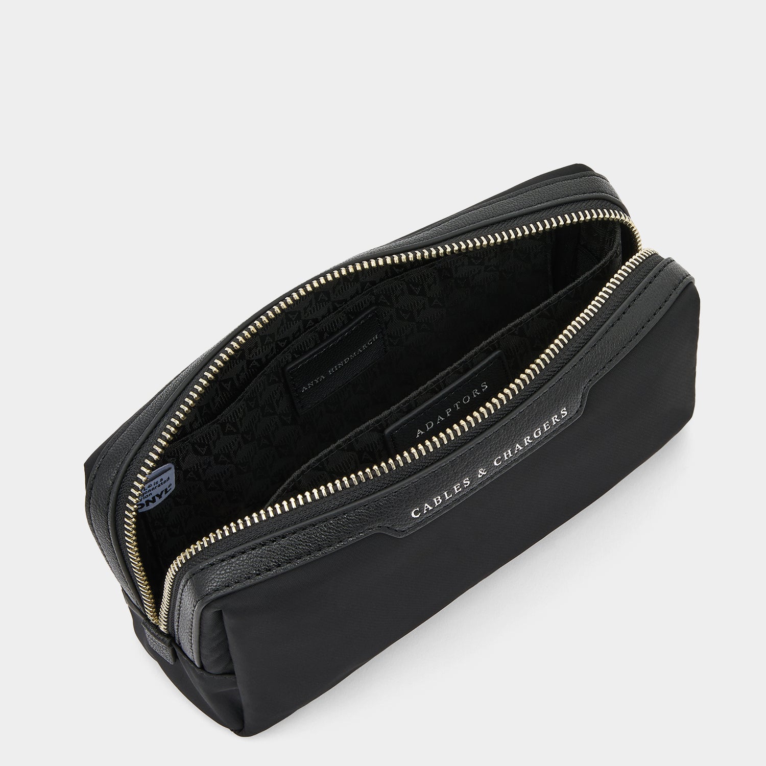 Cables & Chargers Pouch -

          
            Regenerated ECONYL® in Black -
          

          Anya Hindmarch UK
