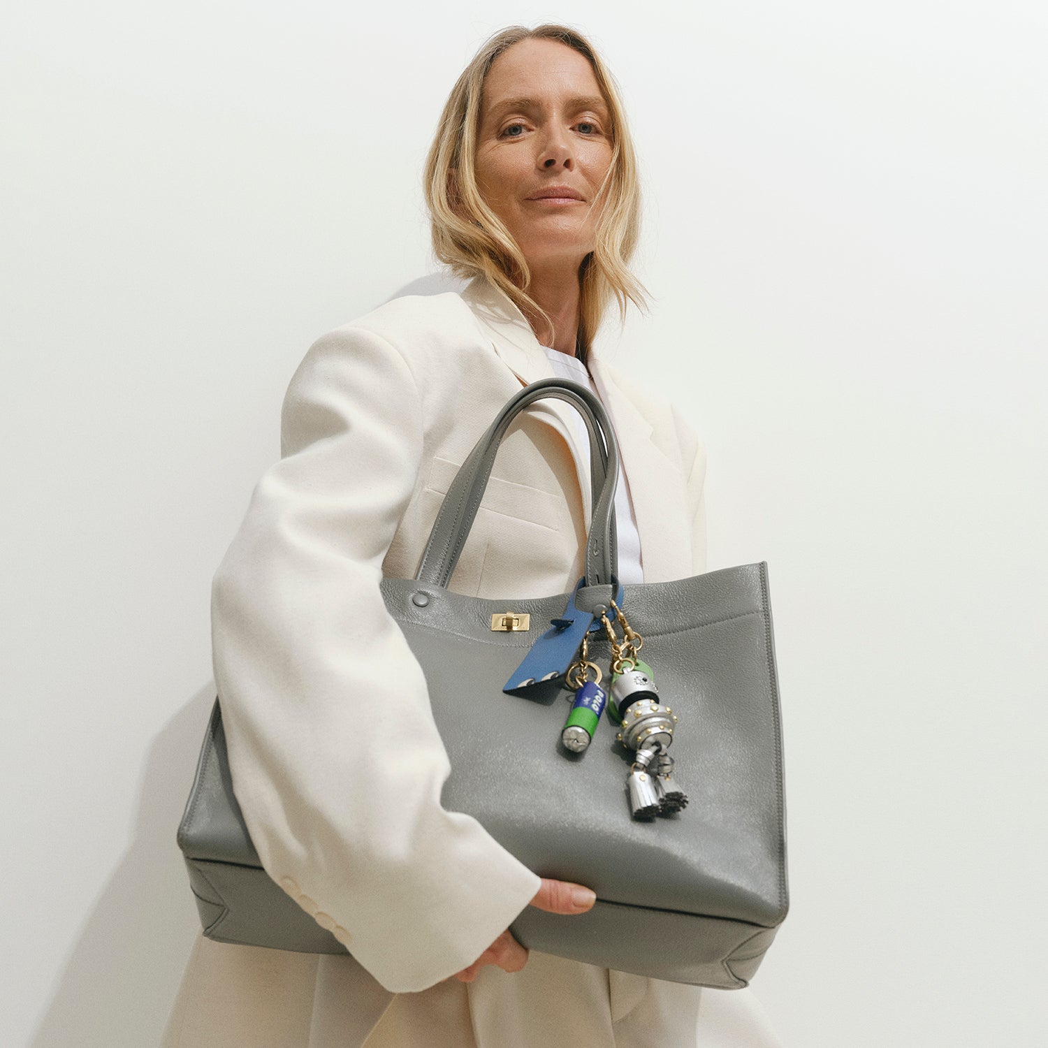 Mortimer Tote -

          
            Calf Leather in Shadow Grey -
          

          Anya Hindmarch UK
