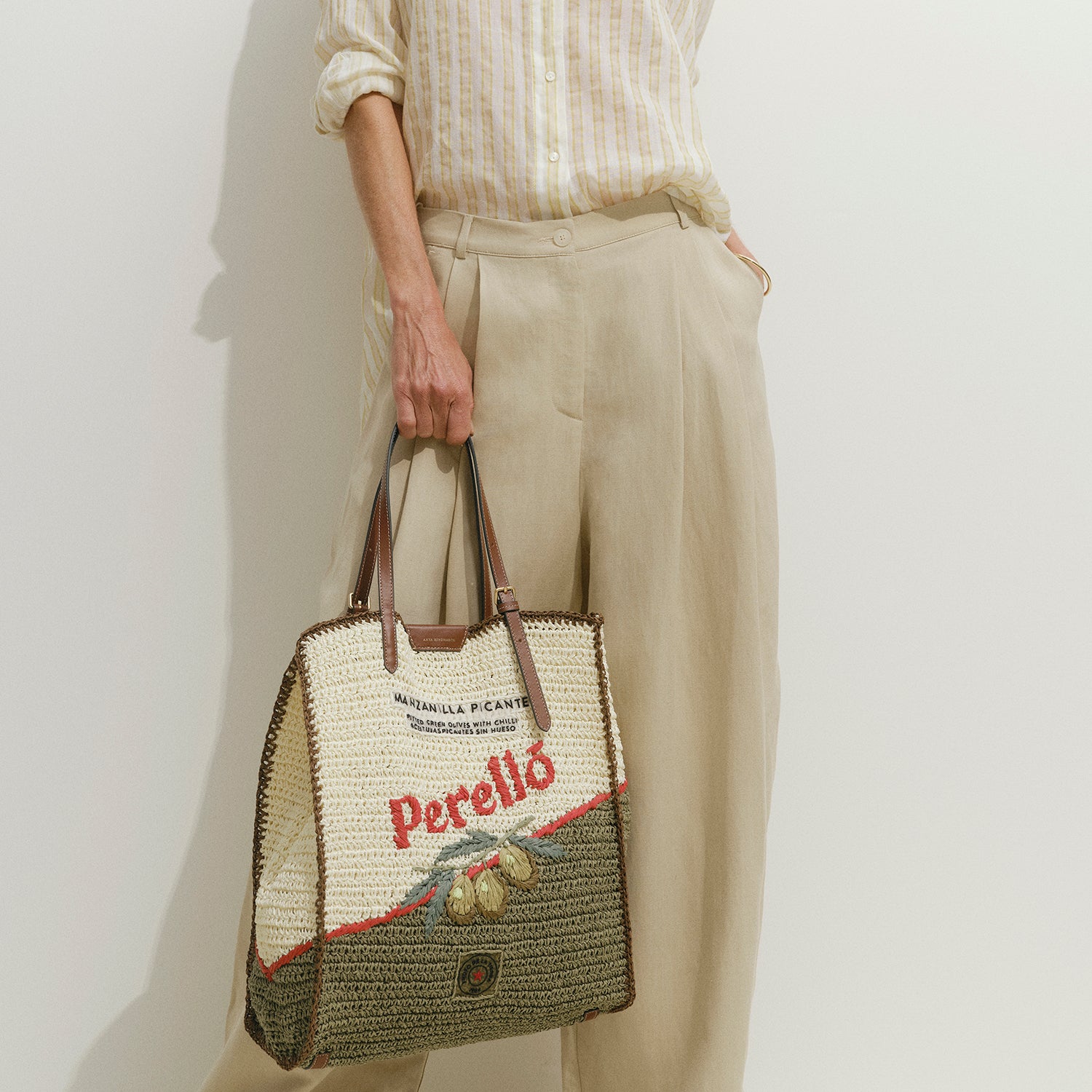 Anya Brands Perello N/S Tote -

          
            Paper Raffia in Chalk White -
          

          Anya Hindmarch UK
