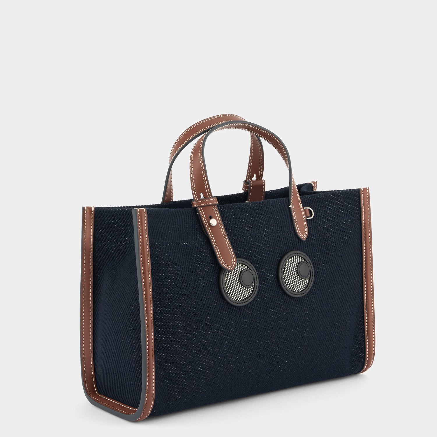 Mini E/W Eyes Tote -

          
            Cotton Drill in Navy -
          

          Anya Hindmarch UK
