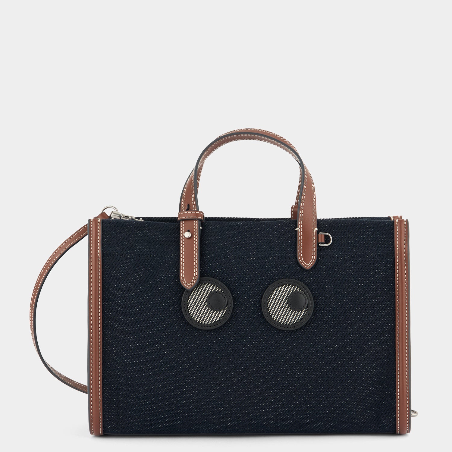 Mini E/W Eyes Tote -

          
            Cotton Drill in Navy -
          

          Anya Hindmarch UK
