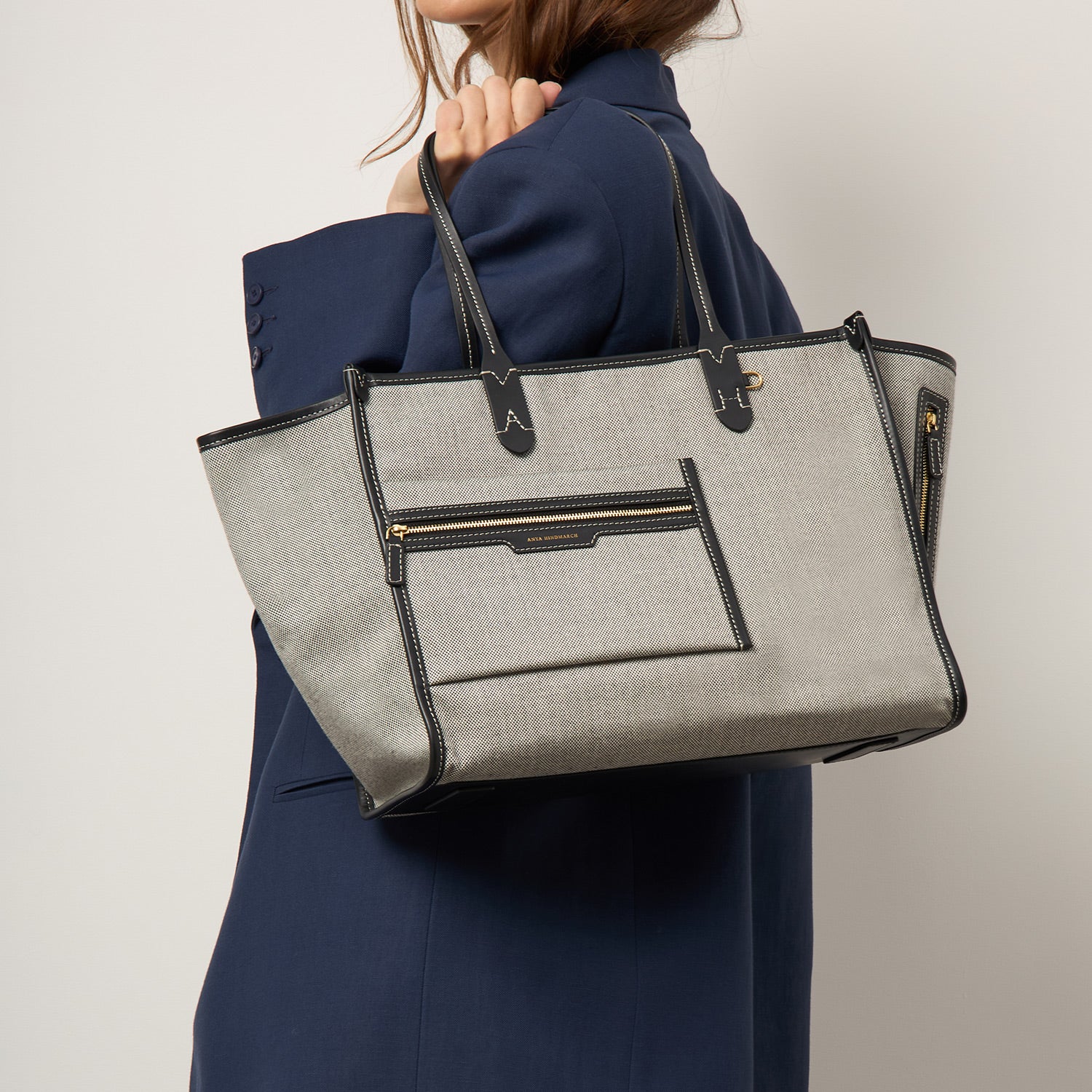 Pocket Tote -

          
            Mixed Canvas in Salt And Pepper -
          

          Anya Hindmarch UK
