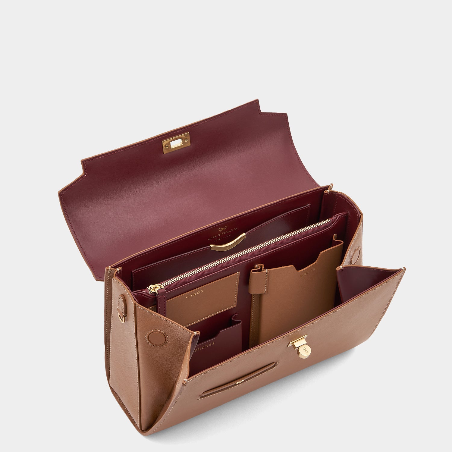 Mortimer Top Handle -

          
            Calf Leather in Pecan -
          

          Anya Hindmarch UK
