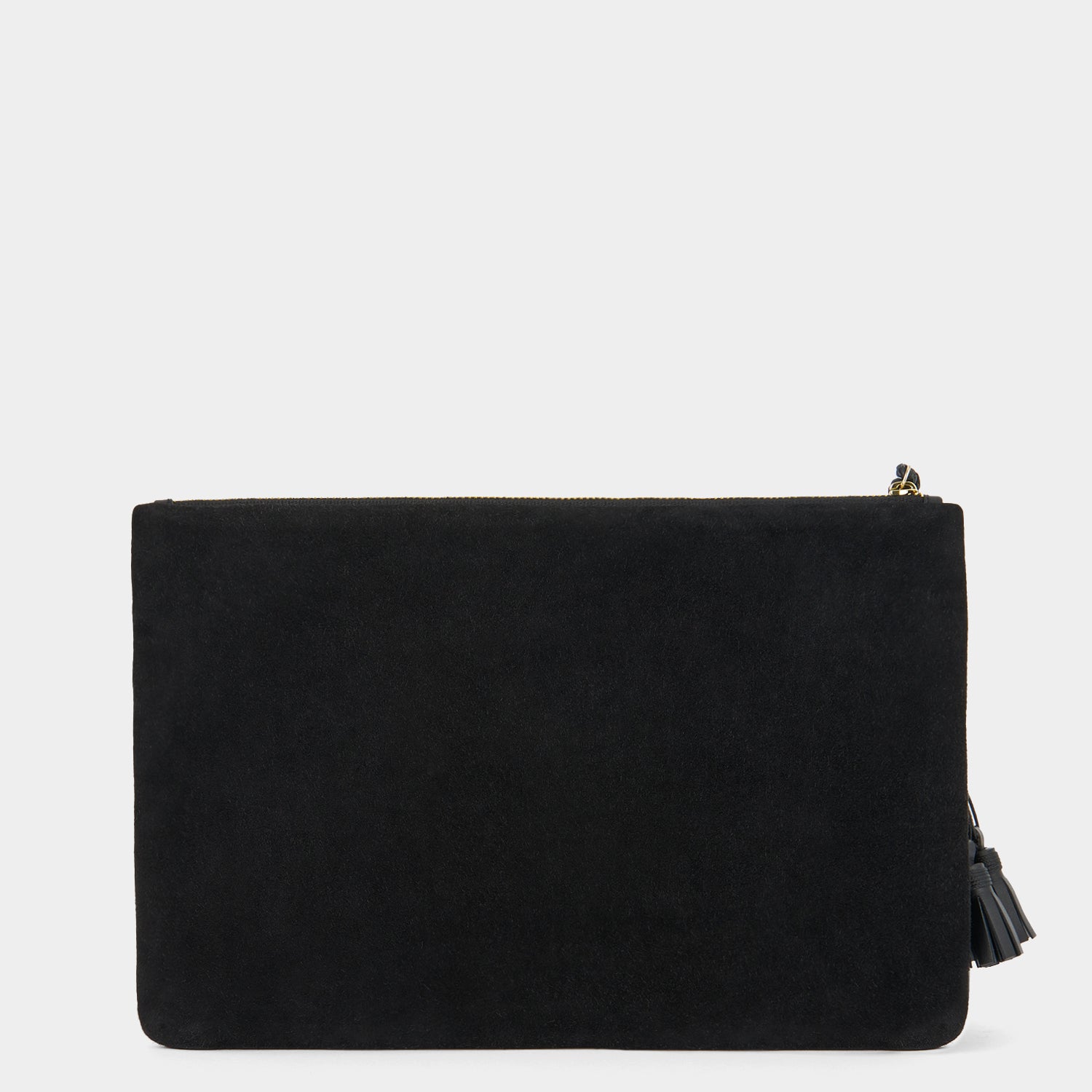 Vintage Bottega Venetia black suede clutch bag with bow motif and a bu