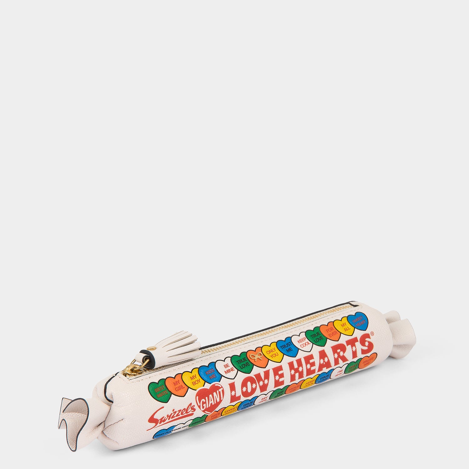 Anya Brands Love Hearts Pencil Case -

          
            Capra Leather in White -
          

          Anya Hindmarch UK
