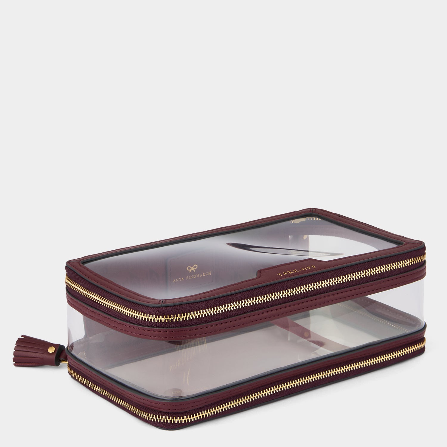 Logo In-Flight Case -

          
            Leather in Medium Red/TPU in Clear -
          

          Anya Hindmarch UK
