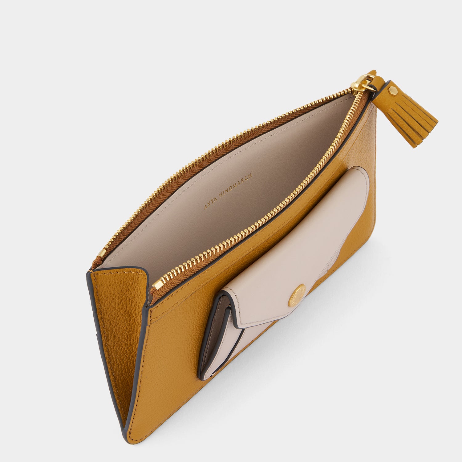 Envelope Slim Zip Wallet -

          
            Capra Leather in Tumeric -
          

          Anya Hindmarch UK
