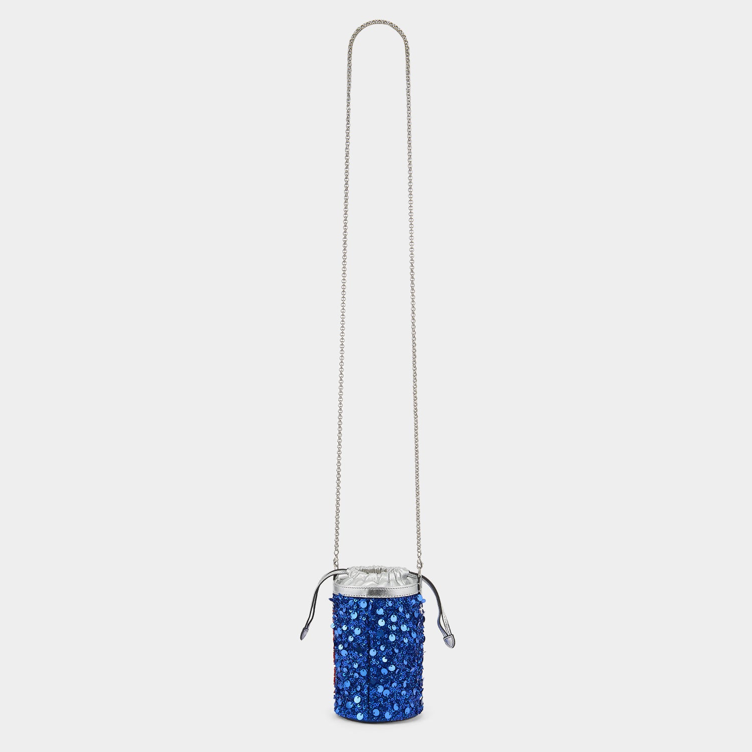 Anya Brands Ever Ready Mini Bucket Bag -

          
            Sequins in Blueberry -
          

          Anya Hindmarch UK
