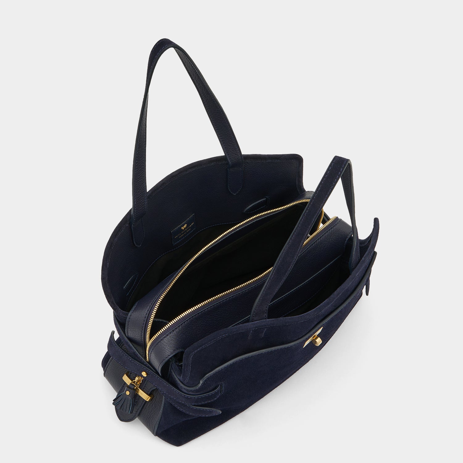 Wilson Shoulder Bag -

          
            Suede in Marine -
          

          Anya Hindmarch UK
