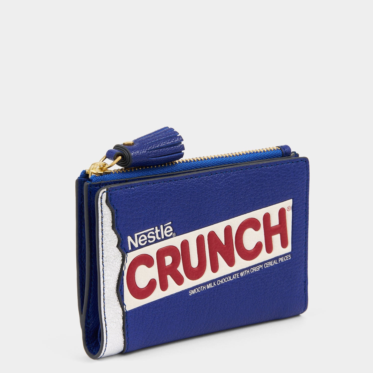 Anya Brands Crunch Folding Wallet -

          
            Capra Leather in Metallic Dark Blue -
          

          Anya Hindmarch UK
