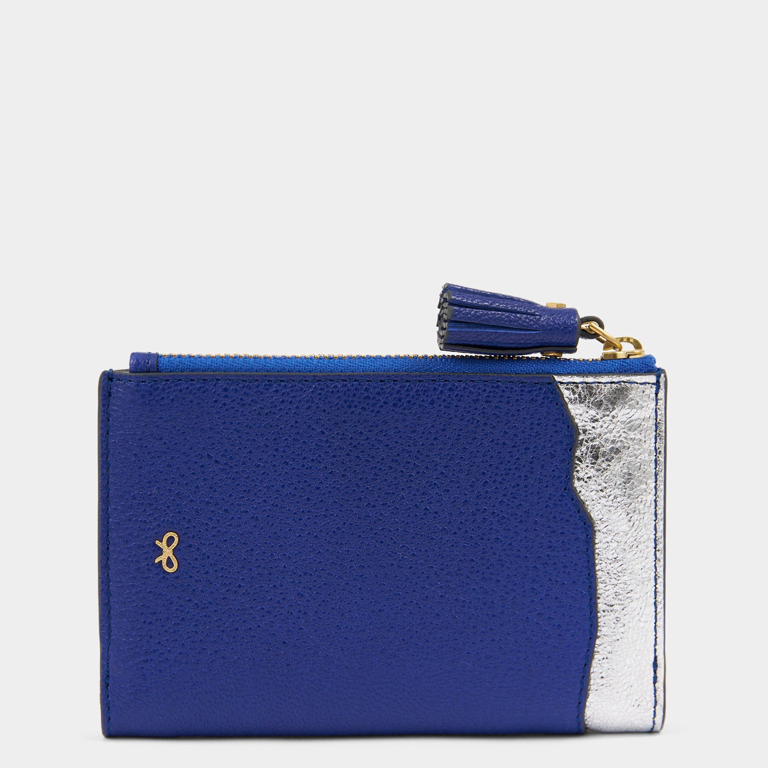 Anya Brands Crunch Folding Wallet -

          
            Capra Leather in Metallic Dark Blue -
          

          Anya Hindmarch UK
