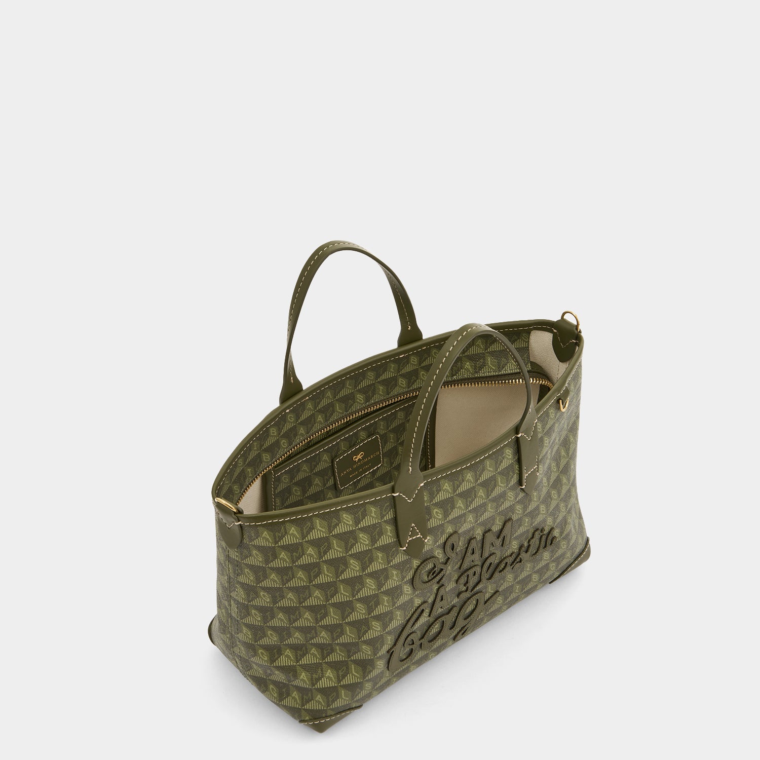 I Am A Plastic Bag XS Zipped Motif Cross-body Tote -

          
            Recycled Canvas in Fern -
          

          Anya Hindmarch UK
