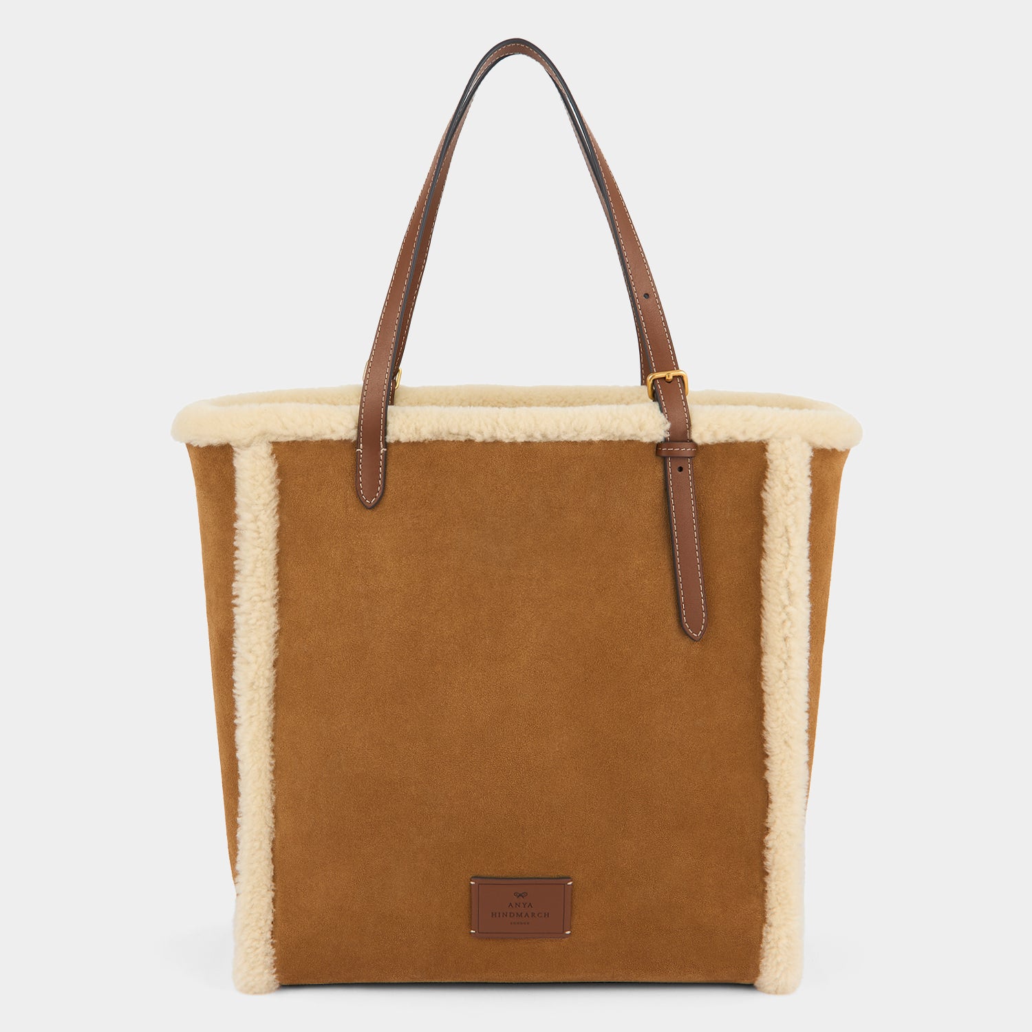 Small N/S Eyes Shearling Tote -

          
            Shearling in Acorn -
          

          Anya Hindmarch UK
