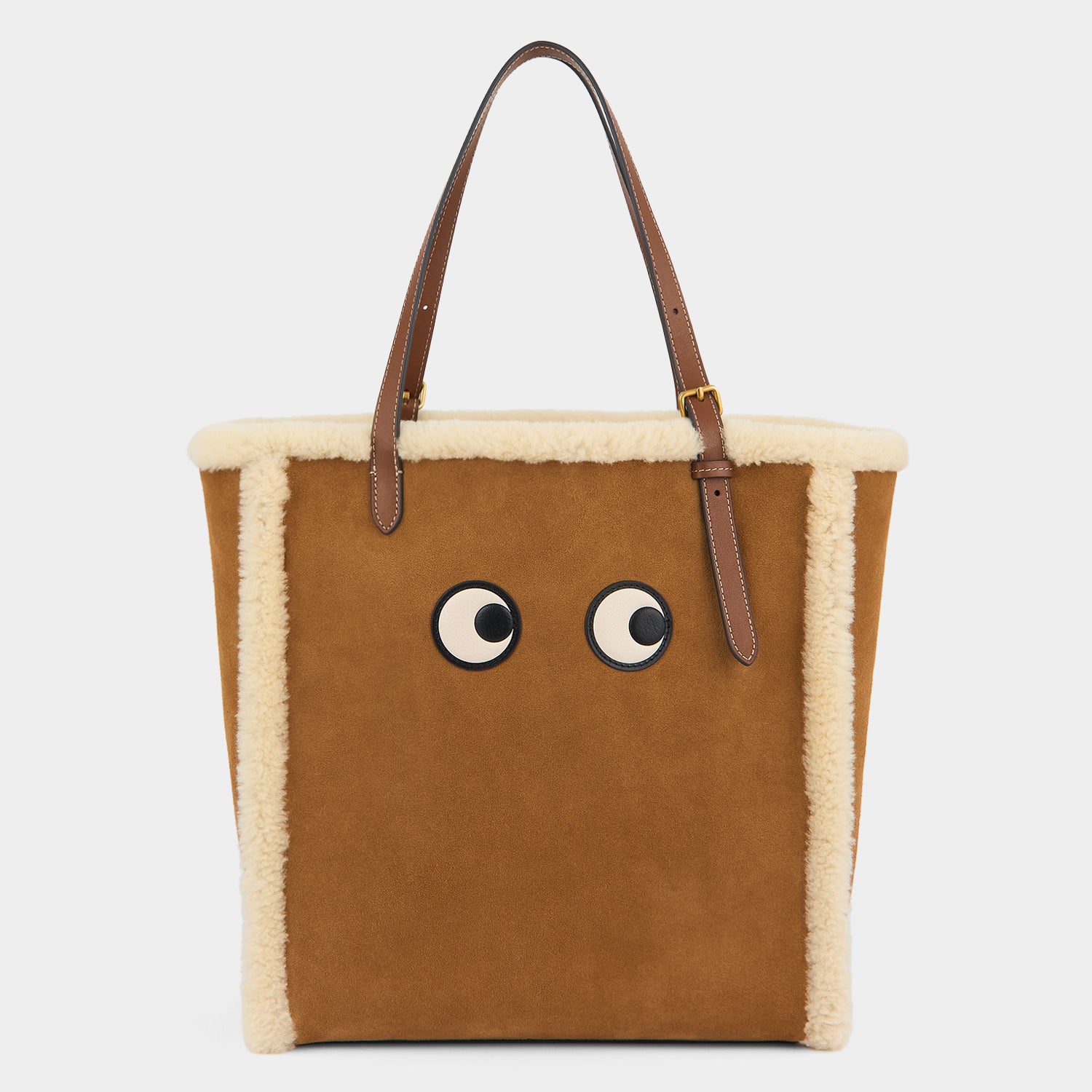 Small N/S Eyes Shearling Tote -

          
            Shearling in Acorn -
          

          Anya Hindmarch UK
