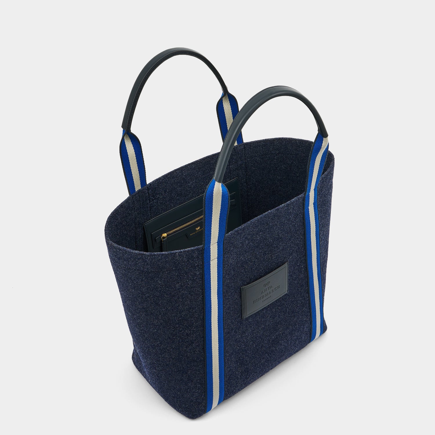 Pont Tote -

          
            Wool Felt in Navy -
          

          Anya Hindmarch UK
