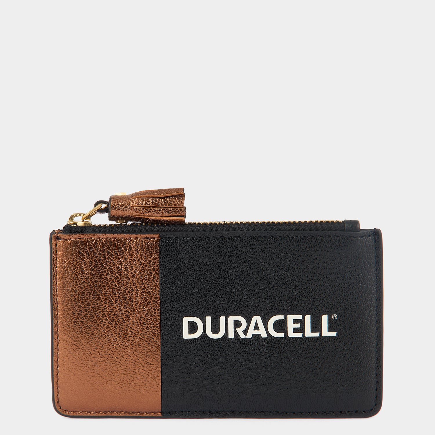 Anya Brands Duracell Zip Card Case -

          
            Capra Leather in Black/Gold -
          

          Anya Hindmarch UK
