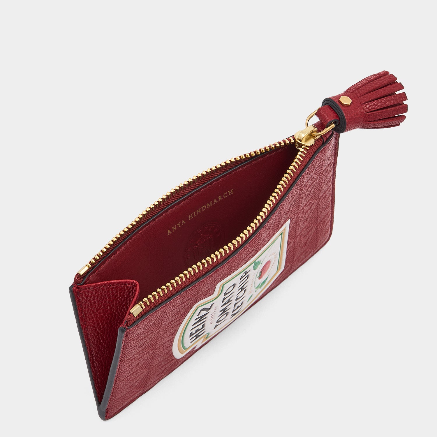 Anya Brands Heinz Tomato Ketchup Zip Card Case -

          
            Capra Leather in Red -
          

          Anya Hindmarch UK
