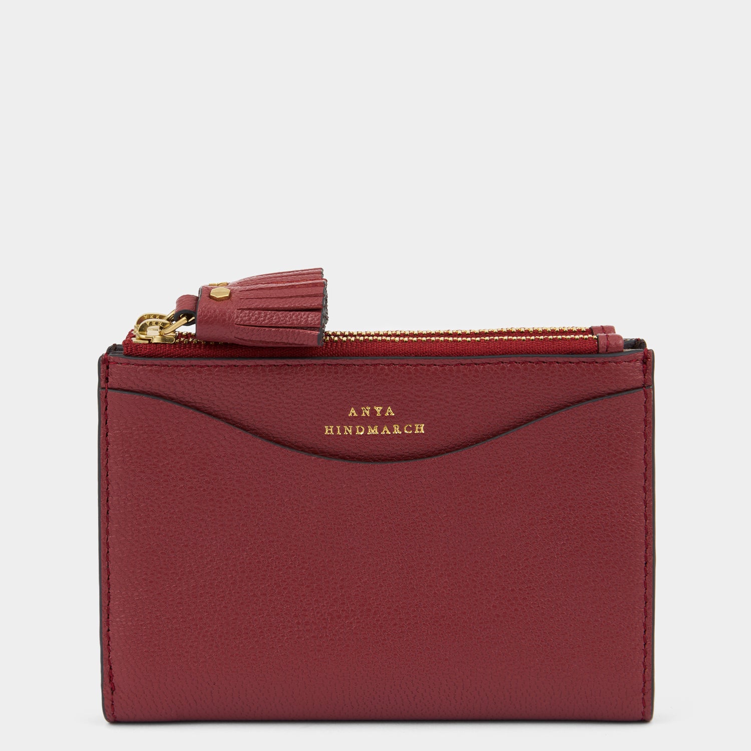 Peeping Eyes Small Double Zip Wallet -

          
            Capra Leather Damson -
          

          Anya Hindmarch UK
