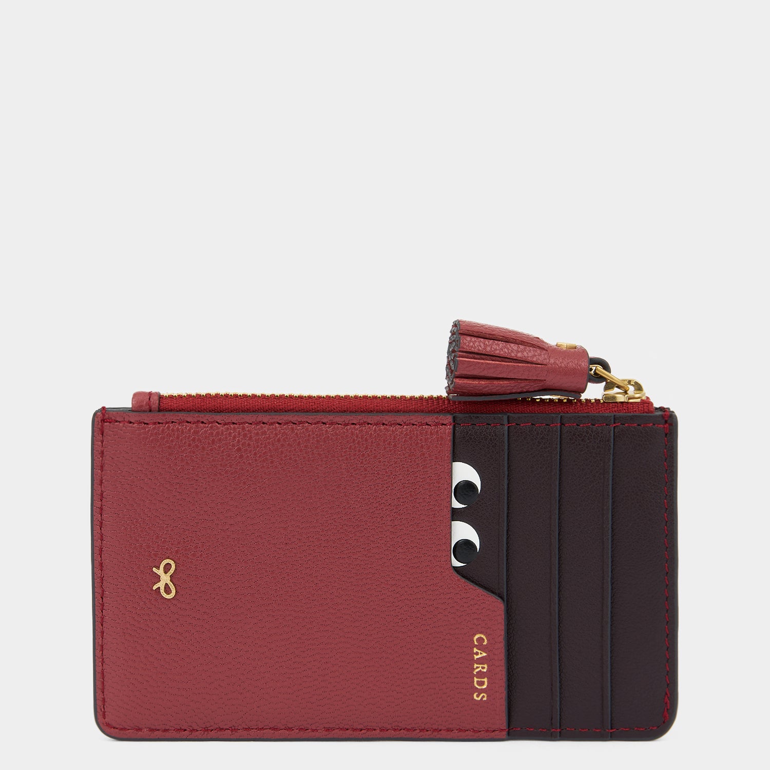 Peeping Eyes Zip Card Case -

          
            Capra Leather in Damson -
          

          Anya Hindmarch UK
