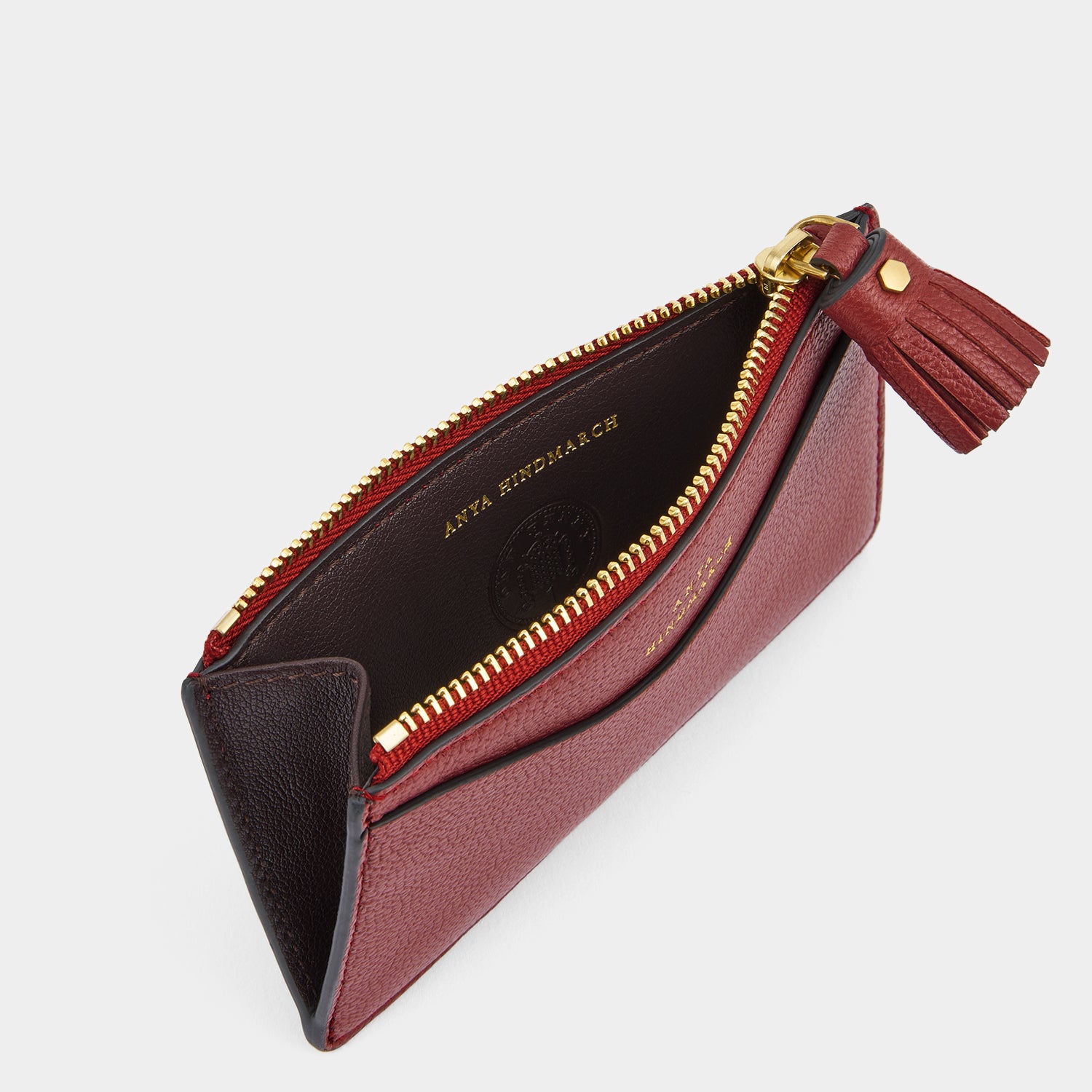 Peeping Eyes Zip Card Case -

          
            Capra Leather in Damson -
          

          Anya Hindmarch UK
