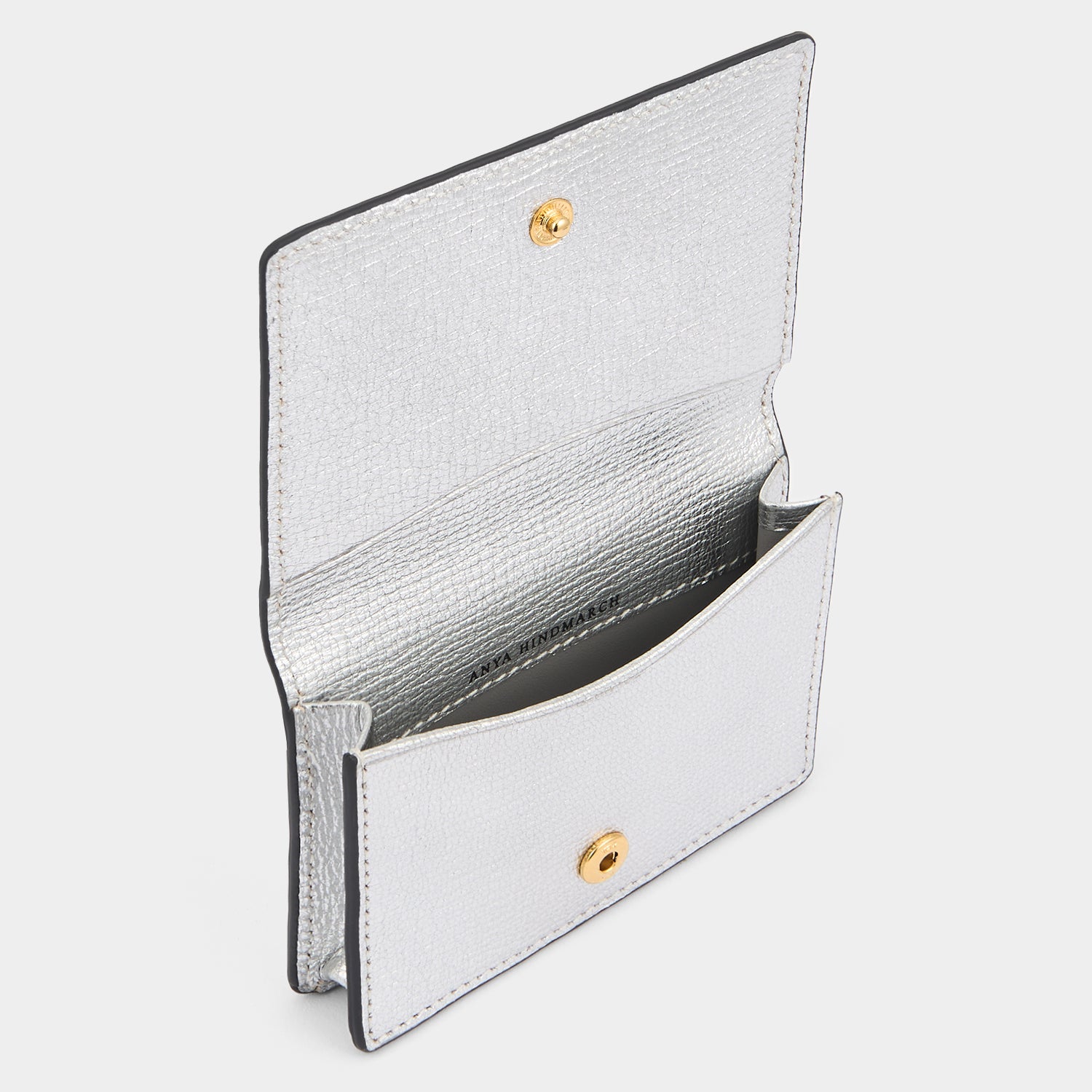 Eyes Card Case -

          
            Capra Leather in Metallic Silver -
          

          Anya Hindmarch UK
