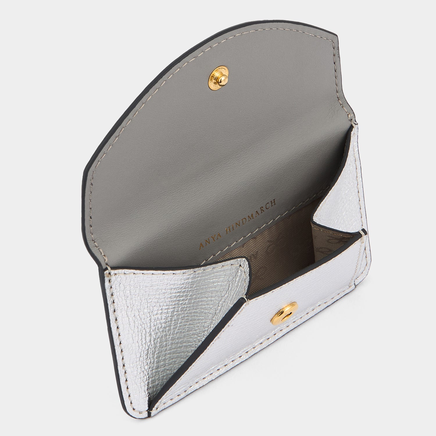 Eyes Envelope Purse Phone Sticker -

          
            Capra Leather in Metallic Silver -
          

          Anya Hindmarch UK
