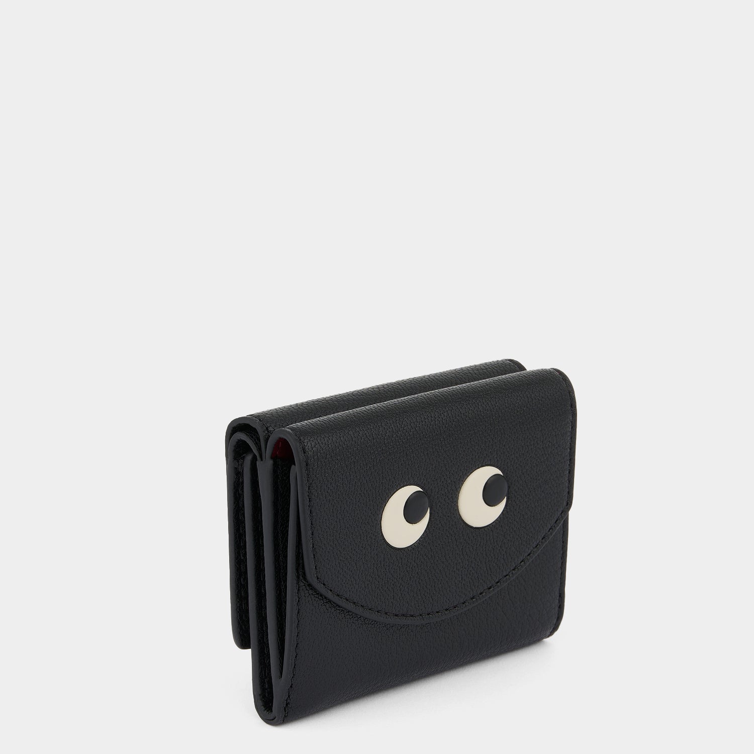 Eyes Mini Trifold Zip Wallet -

          
            Capra Leather in Black -
          

          Anya Hindmarch UK
