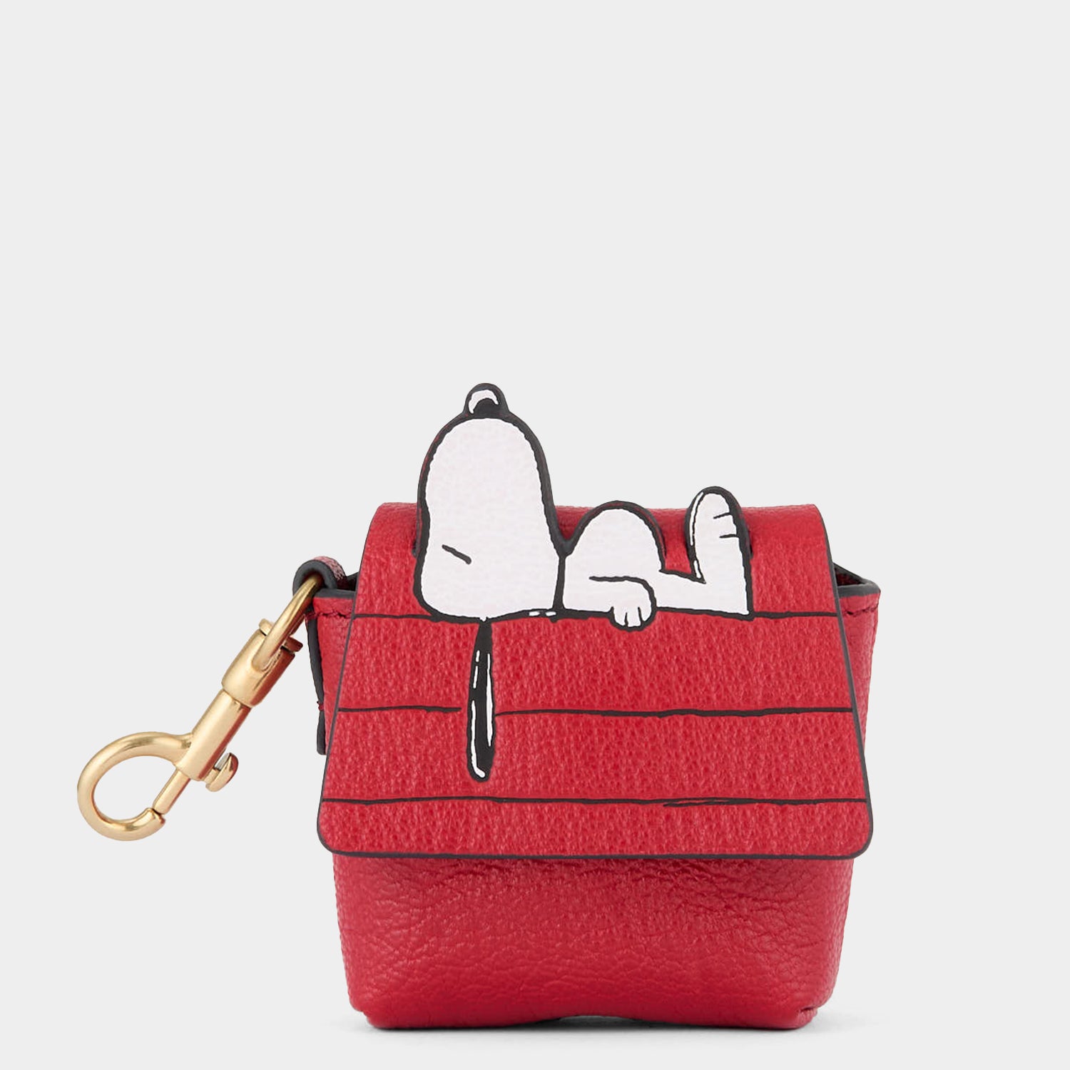 Peanuts Snoopy Ear Phones Pouch -

          
            Capra Leather in Red -
          

          Anya Hindmarch UK
