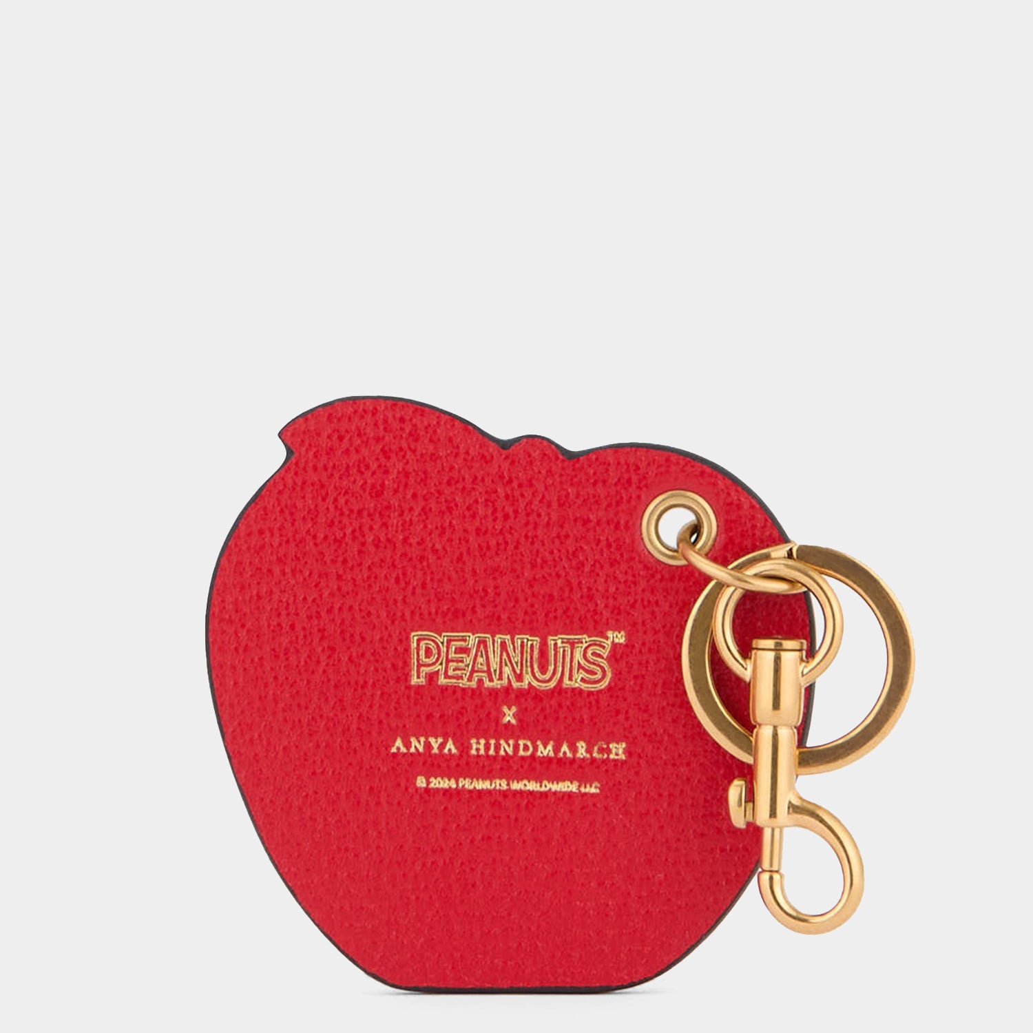 Peanuts Snoopy and Woodstock Apple Key Charm -

          
            Capra Leather in Red -
          

          Anya Hindmarch UK
