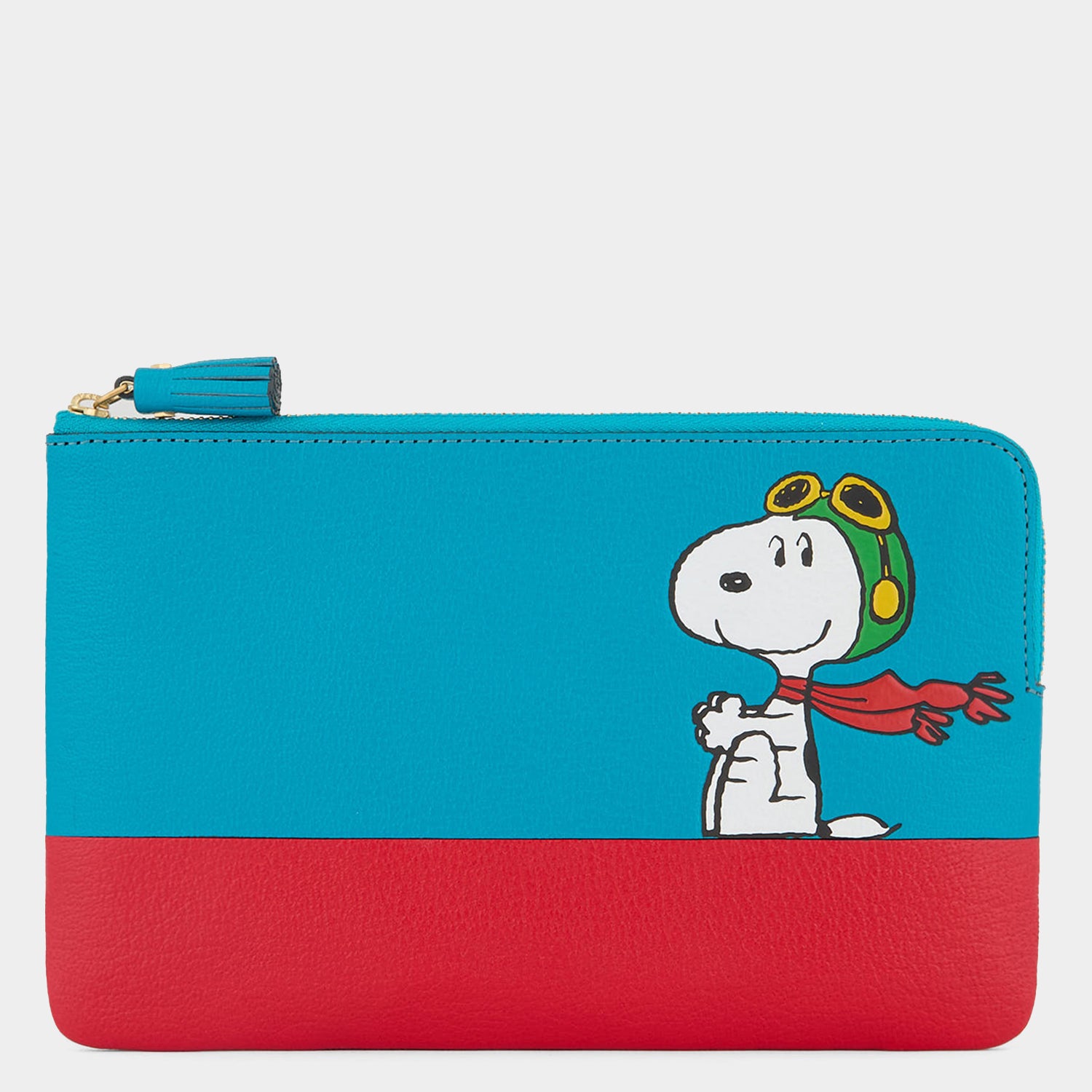 Peanuts Snoopy Zip Loose Pocket -

          
            Capra Leather in Bright Petrol Blue -
          

          Anya Hindmarch UK
