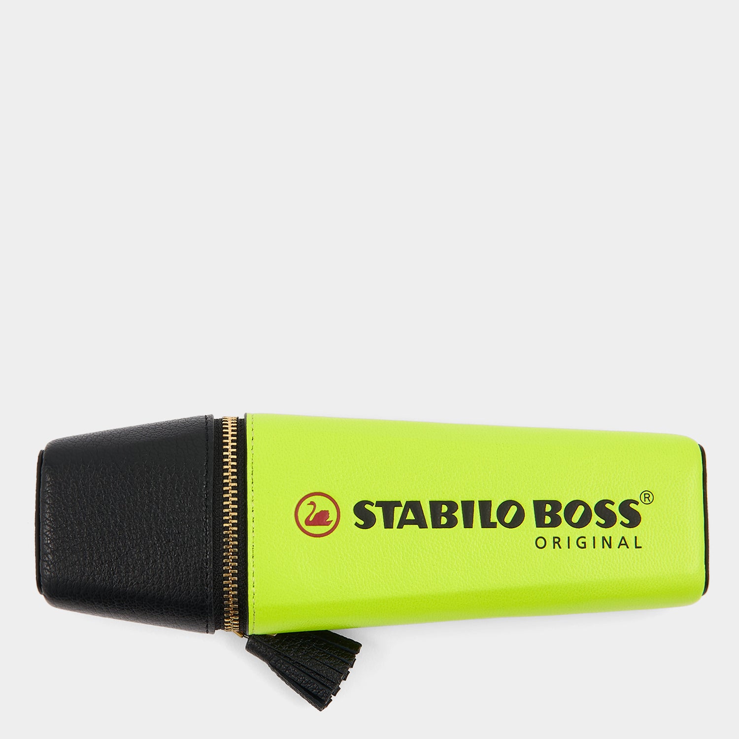 Anya Brands STABILO BOSS ORIGINAL Pencil Case -

          
            Capra Leather in Neon Yellow -
          

          Anya Hindmarch UK
