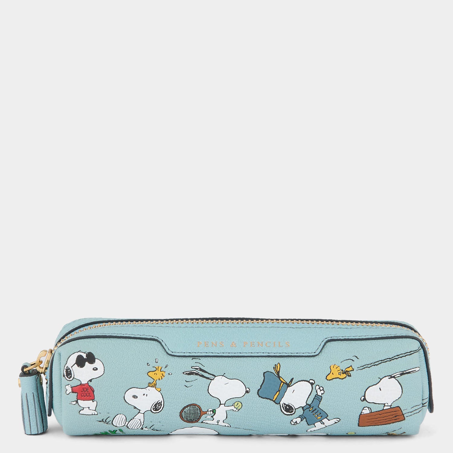 Peanuts Snoopy and Woodstock Pencil Case -

          
            Capra Leather in Mayan Blue -
          

          Anya Hindmarch UK
