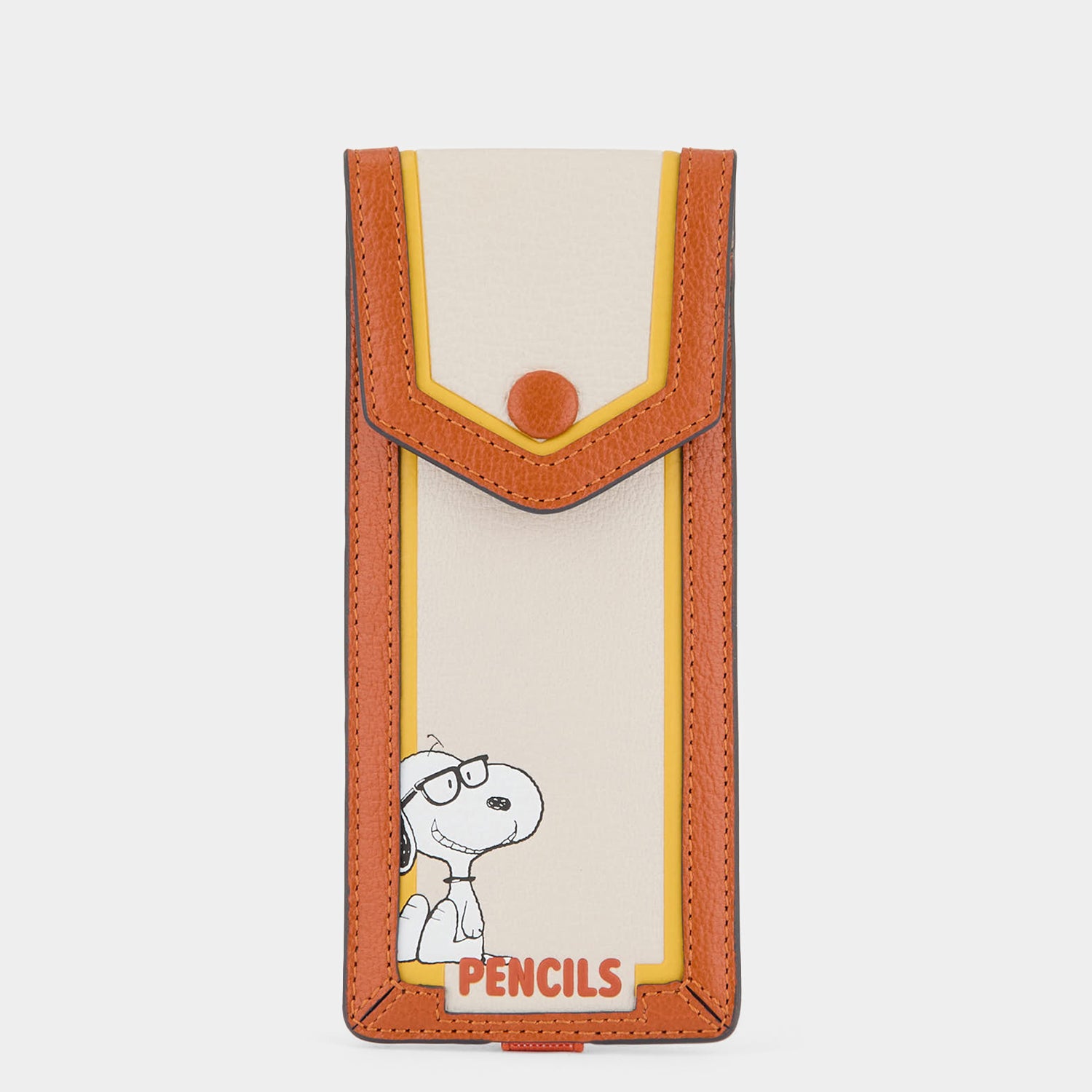 Peanuts Snoopy Bookmark Pencil Case -

          
            Capra Leather in Chalk -
          

          Anya Hindmarch UK
