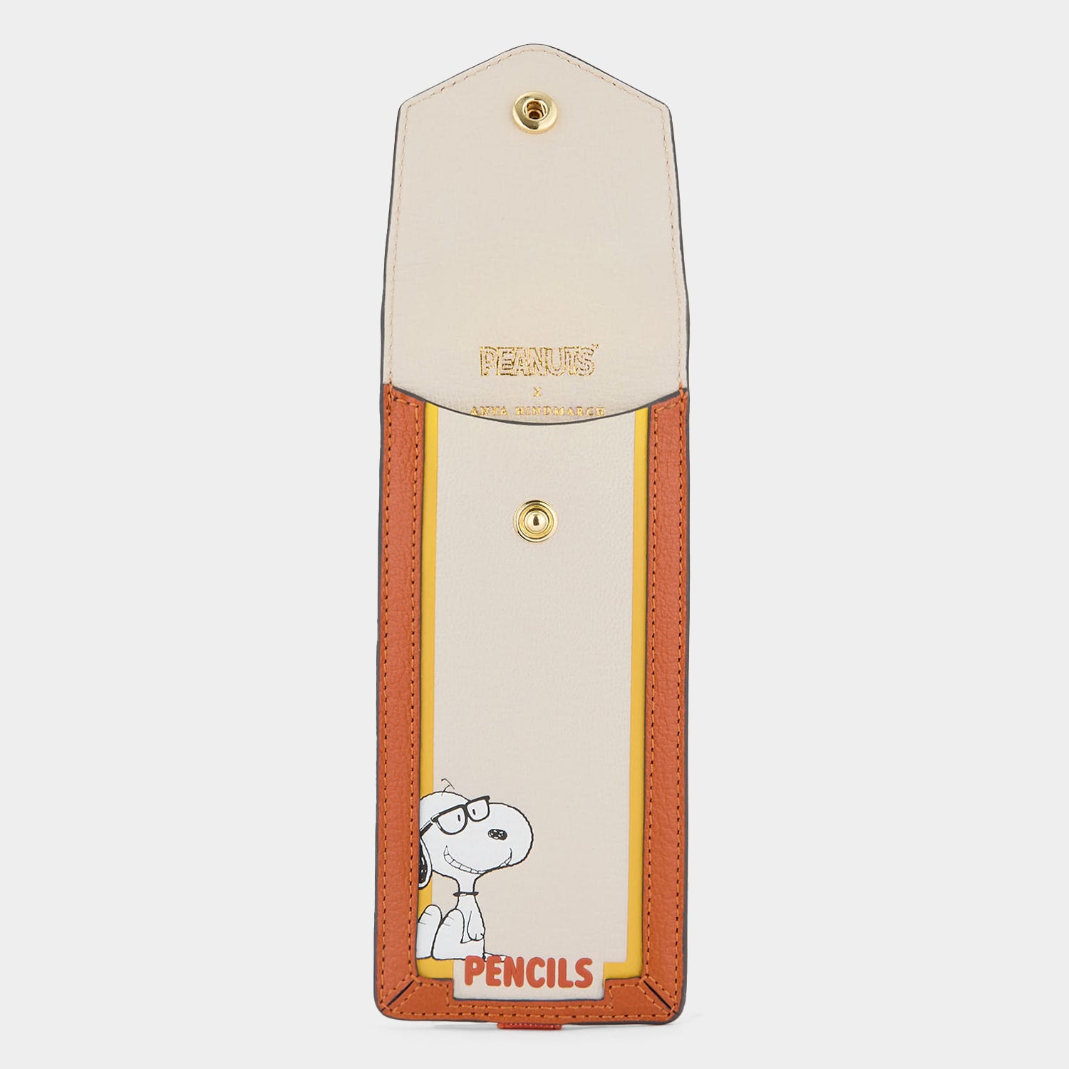 Peanuts Snoopy Bookmark Pencil Case -

          
            Capra Leather in Chalk -
          

          Anya Hindmarch UK
