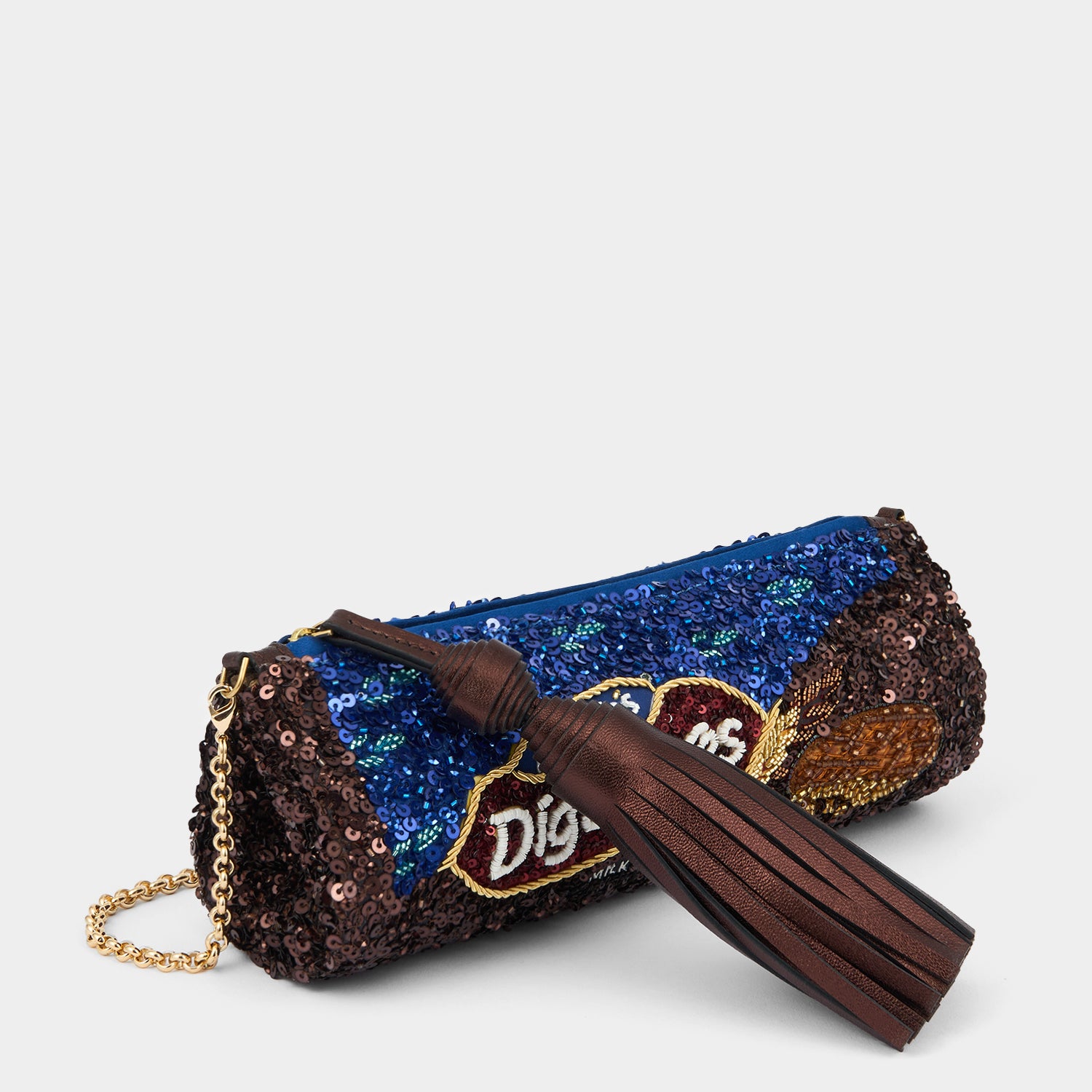 Anya Brands McVitie’s Chocolate Digestive Tassel Clutch -

          
            Beads/Sequins in Hazelnut -
          

          Anya Hindmarch UK
