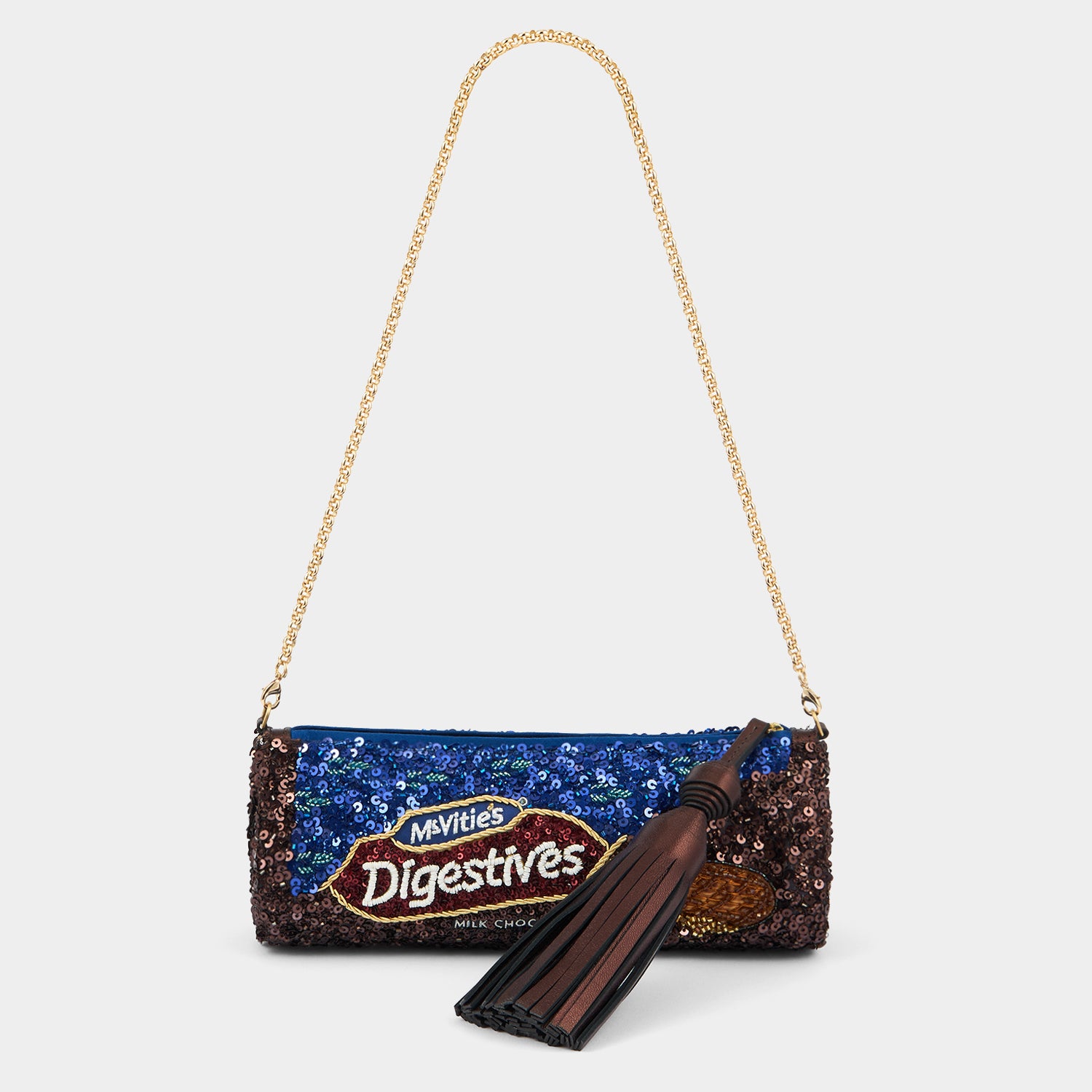 Anya Brands McVitie’s Chocolate Digestive Tassel Clutch -

          
            Beads/Sequins in Hazelnut -
          

          Anya Hindmarch UK
