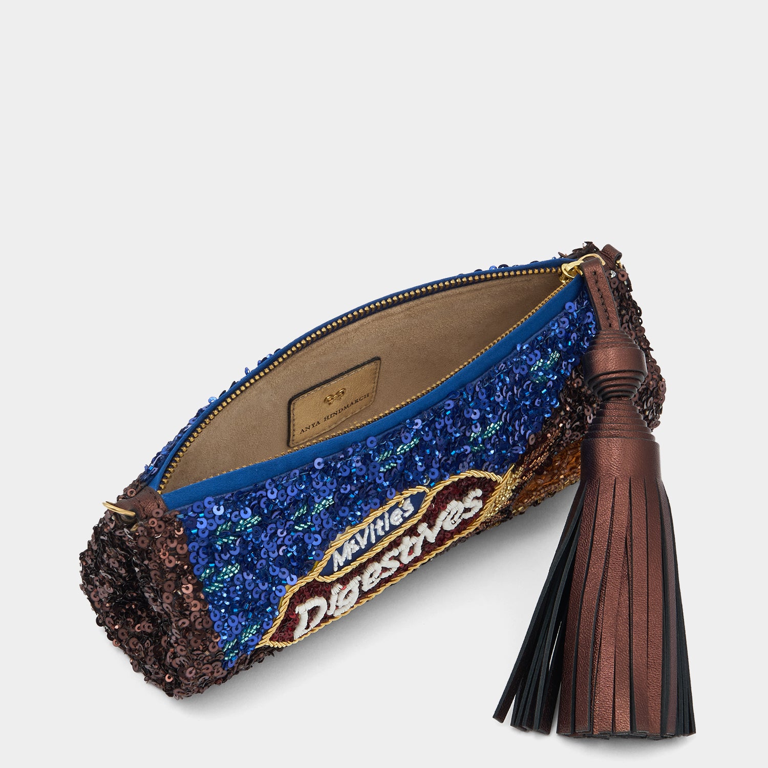 Anya Brands McVitie’s Chocolate Digestive Tassel Clutch -

          
            Beads/Sequins in Hazelnut -
          

          Anya Hindmarch UK
