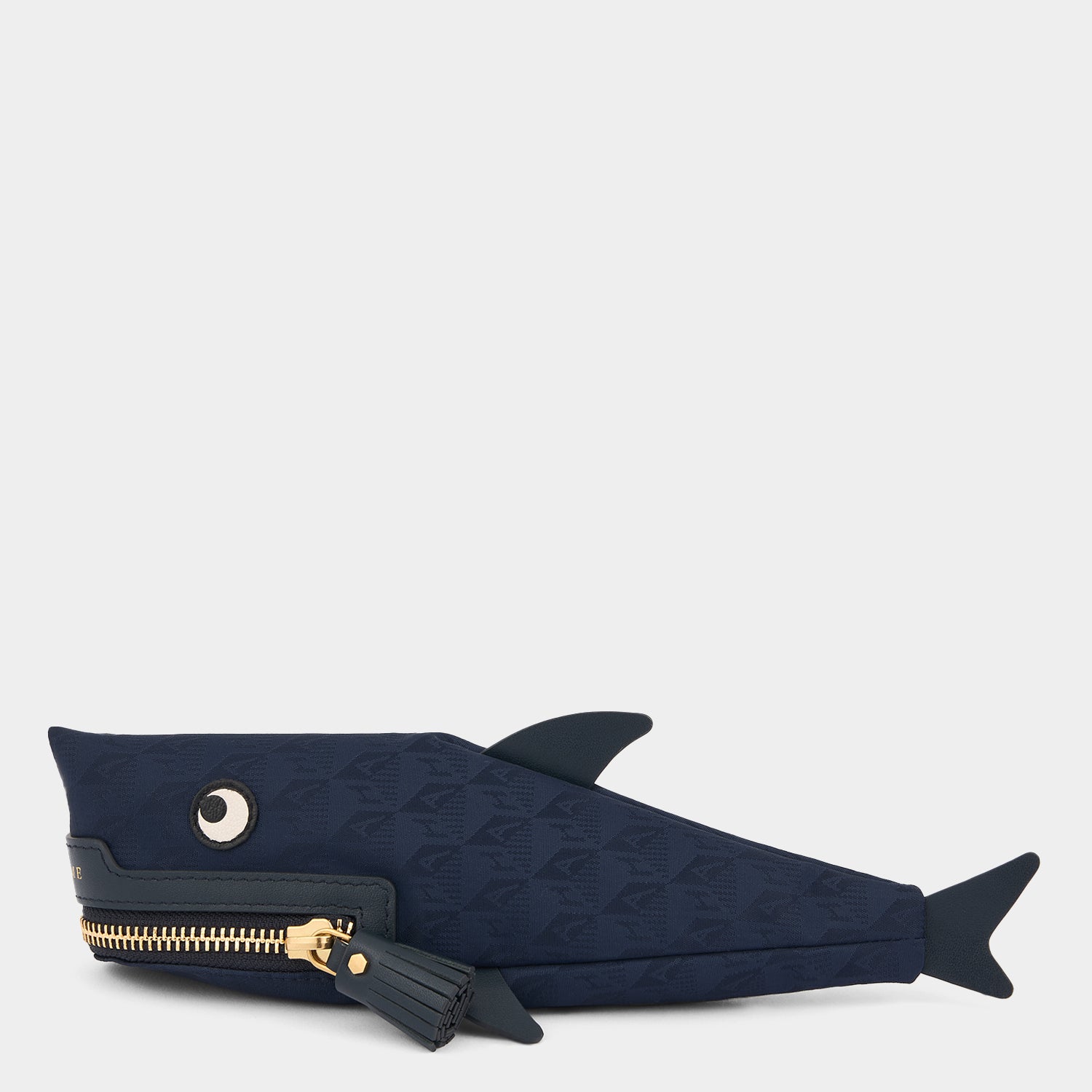 Logo Shark Pencil Case -

          
            Jacquard Nylon in Marine -
          

          Anya Hindmarch UK
