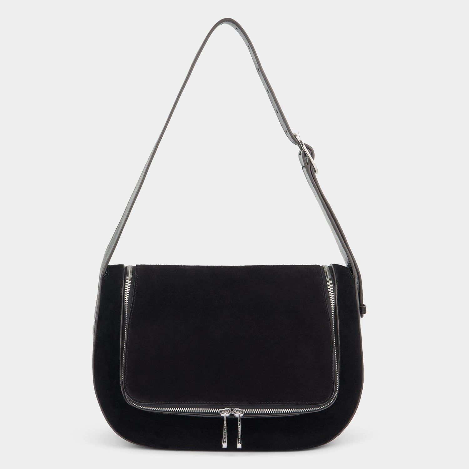 Vere Shoulder Bag -

          
            Suede/Calf Leather in Black -
          

          Anya Hindmarch UK
