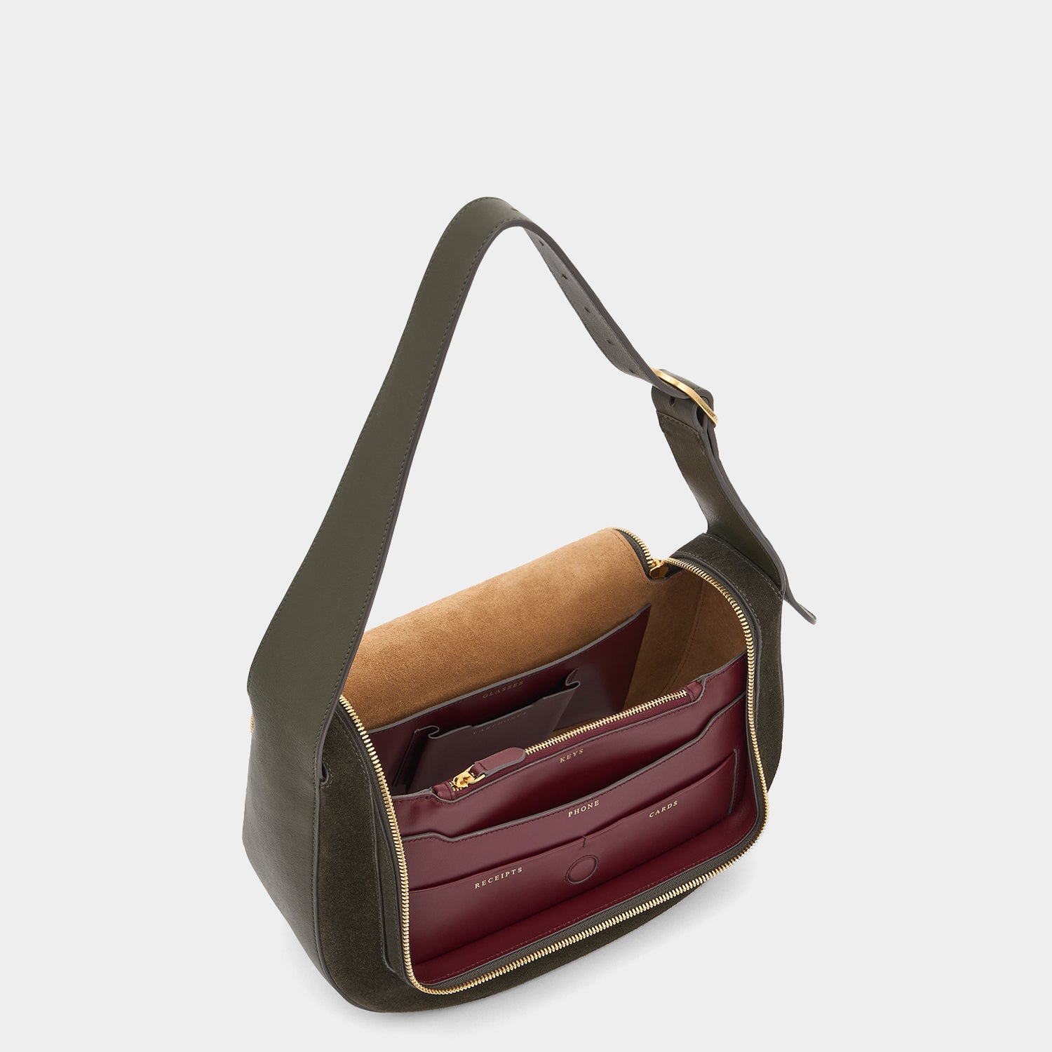 Vere Shoulder Bag -

          
            Suede/Calf Leather in Birch -
          

          Anya Hindmarch UK
