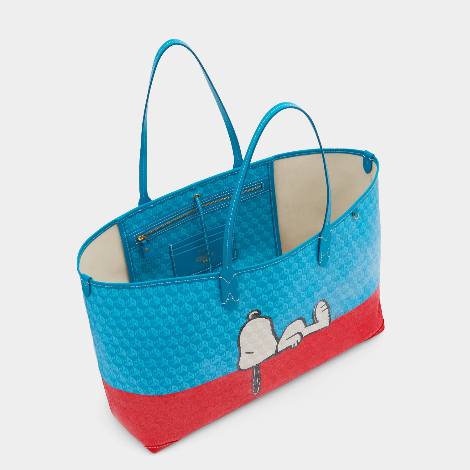 Peanuts I am a Plastic Bag Snoopy Tote -

          
            Recycled Canvas in Bright Petrol Blue -
          

          Anya Hindmarch UK
