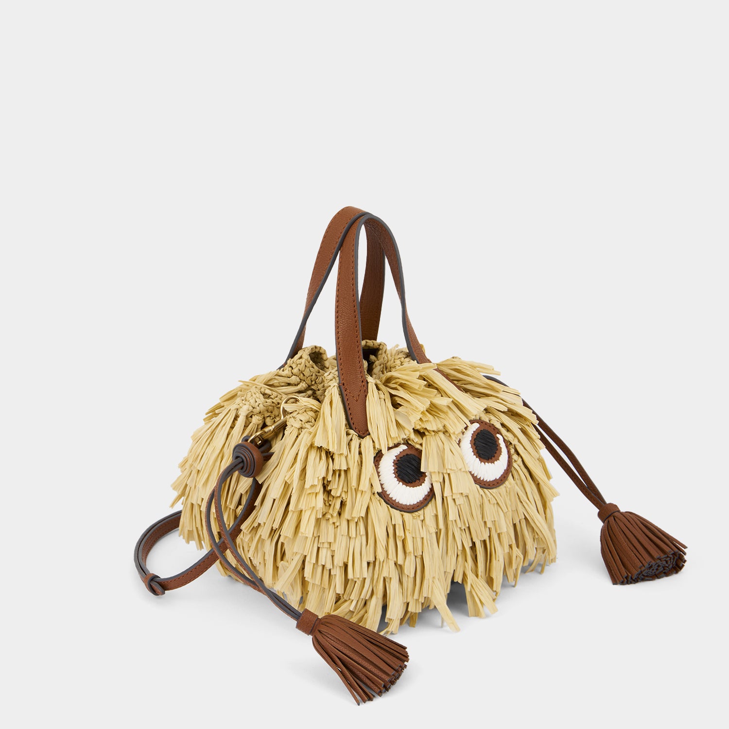 Raffia Eyes Small Drawstring Tote -

          
            Raffia in Natural -
          

          Anya Hindmarch UK
