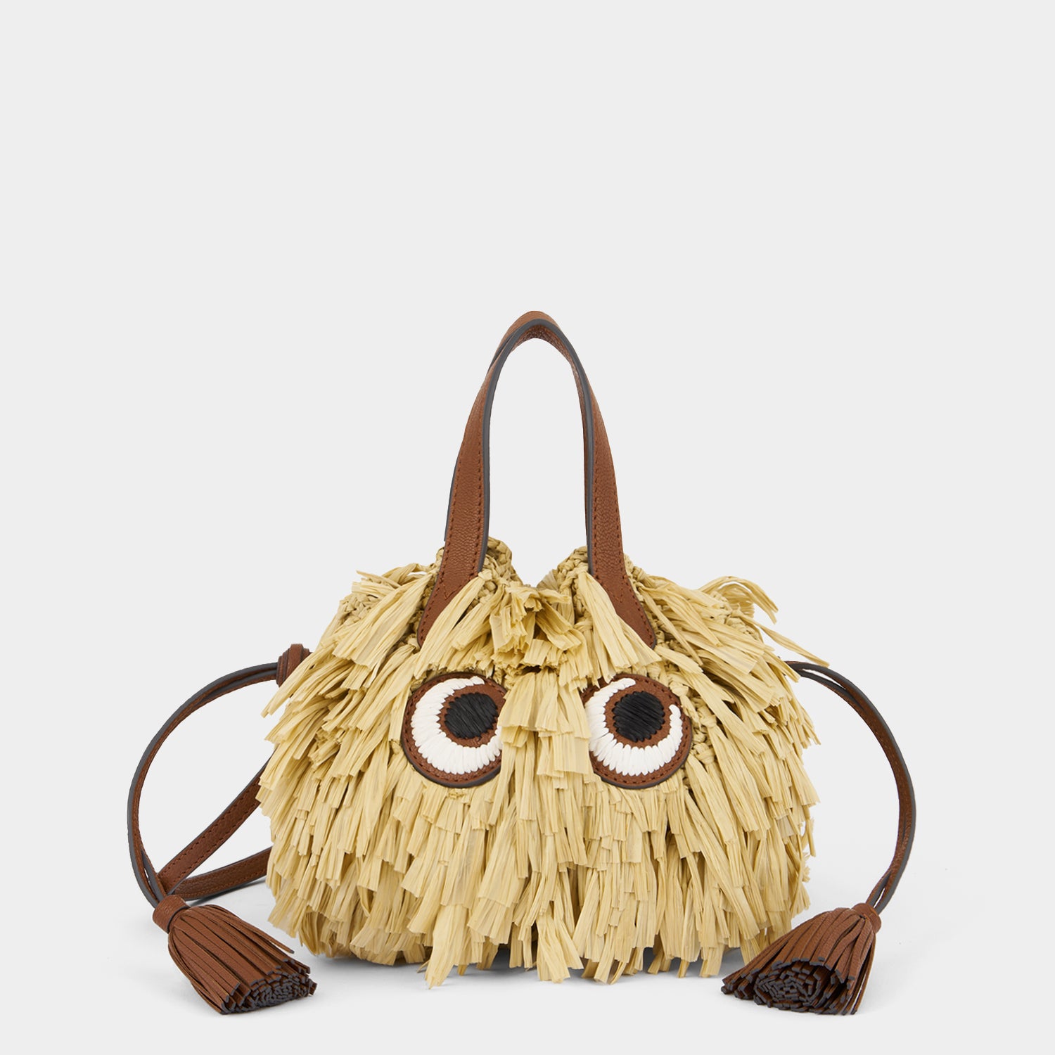 Raffia Eyes Small Drawstring Tote -

          
            Raffia in Natural -
          

          Anya Hindmarch UK
