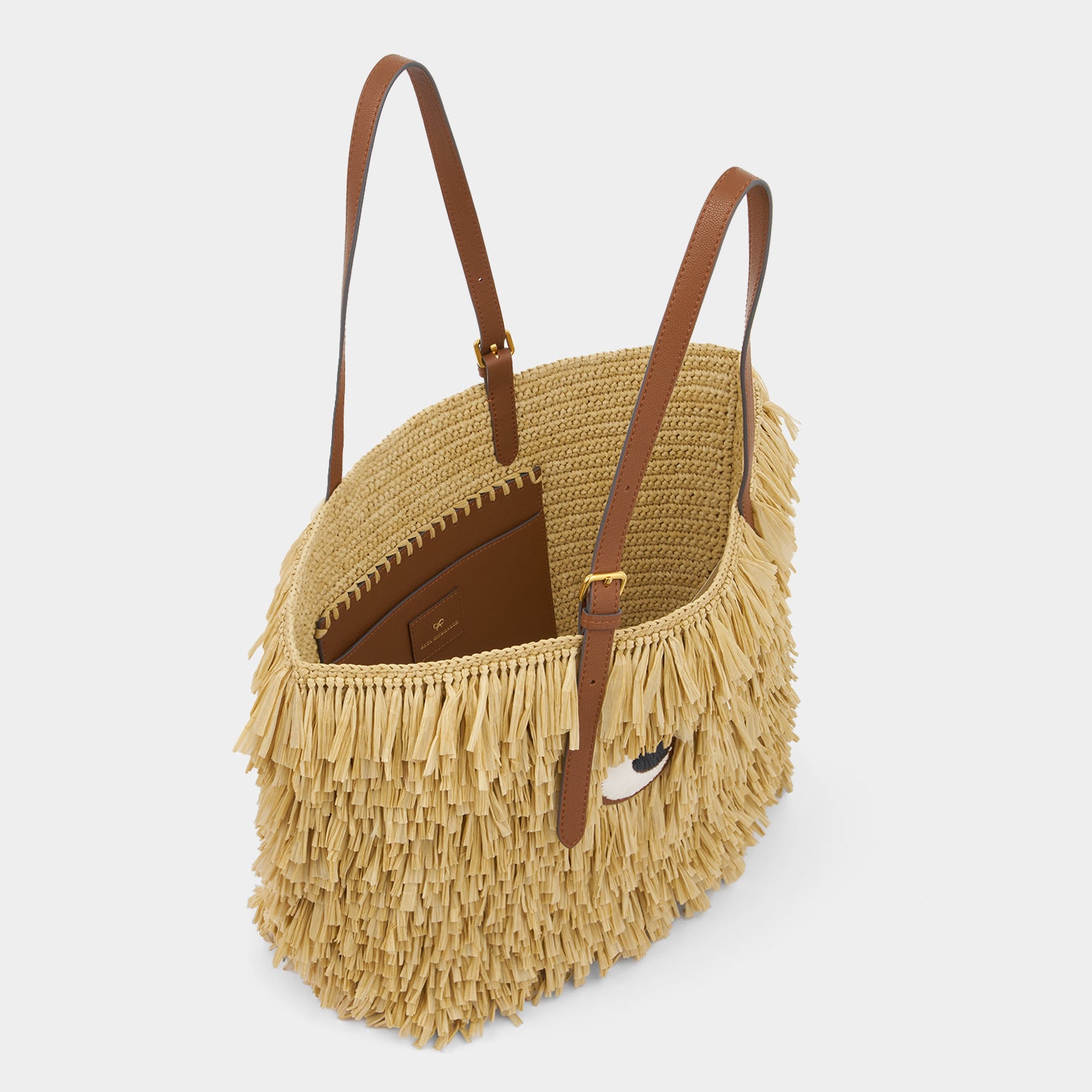 E/W Raffia Eyes Tote -

          
            Raffia in Natural -
          

          Anya Hindmarch UK
