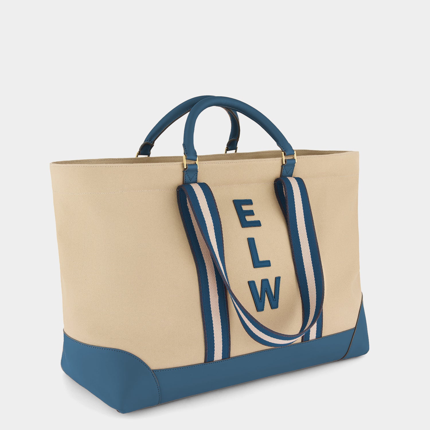 Bespoke Walton E/W Tote -

          
            Canvas in Natural/Petrol Blue -
          

          Anya Hindmarch UK
