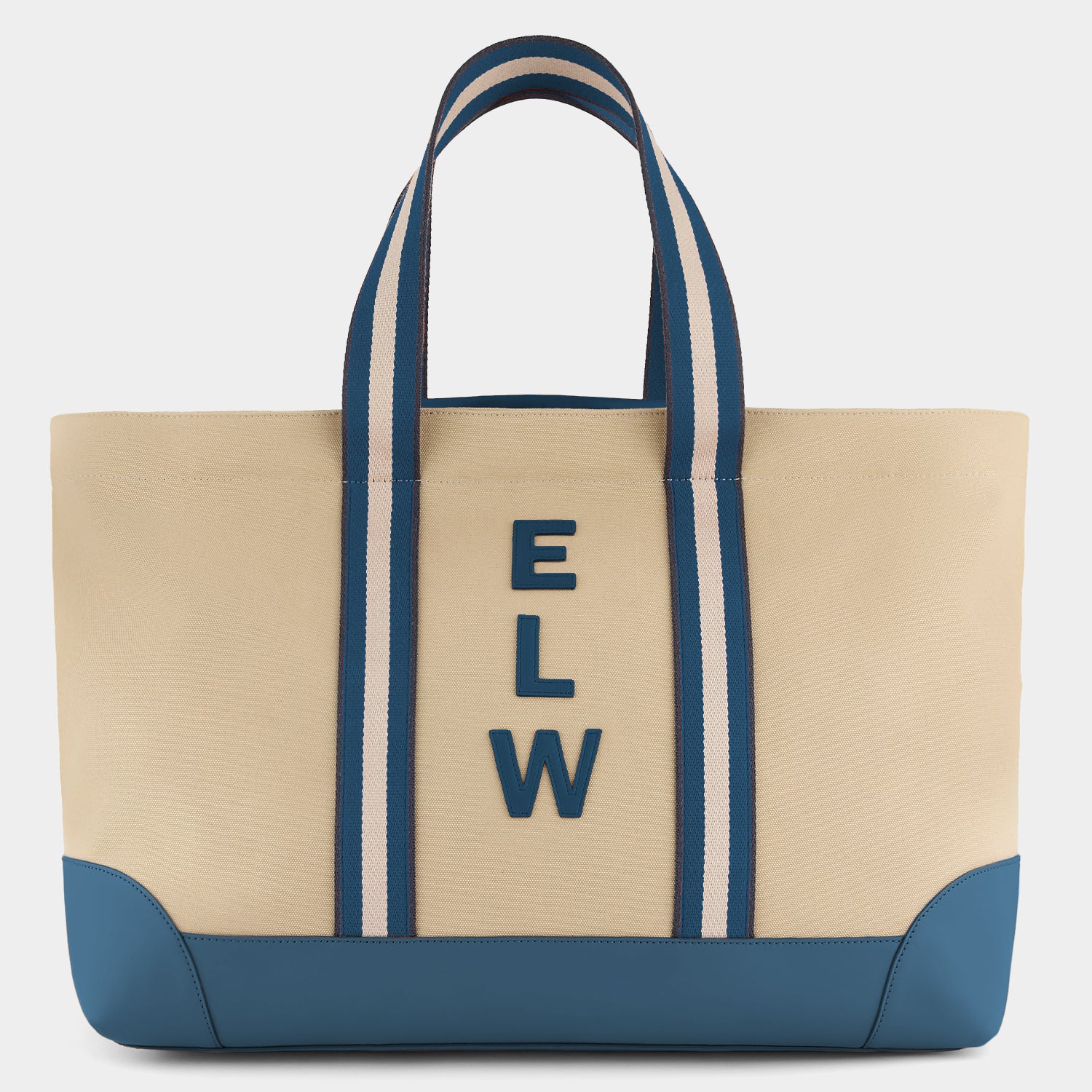 Bespoke Walton E/W Tote -

          
            Canvas in Natural/Petrol Blue -
          

          Anya Hindmarch UK
