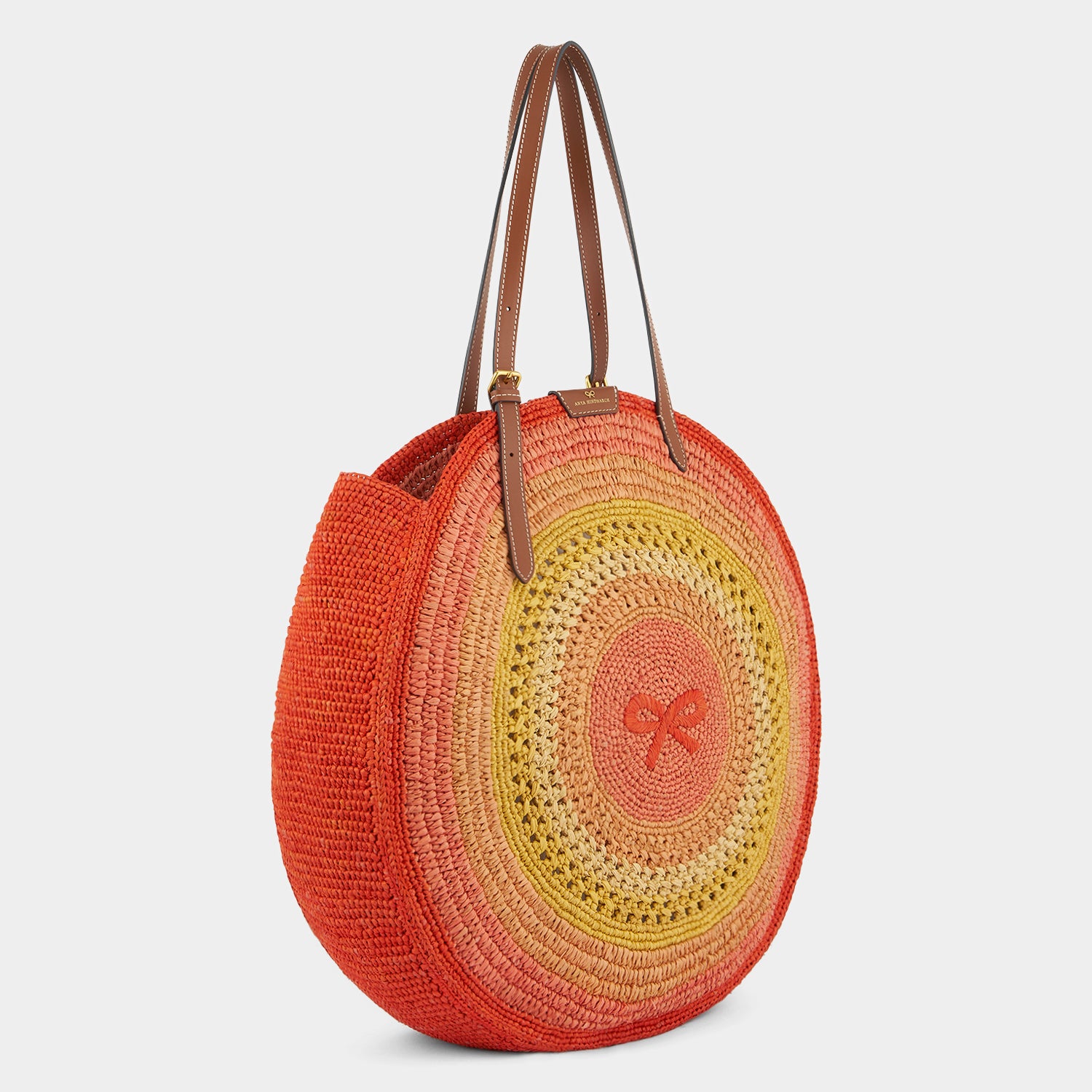 Raffia Round Bow Tote -

          
            Raffia in Orange/Multi -
          

          Anya Hindmarch UK
