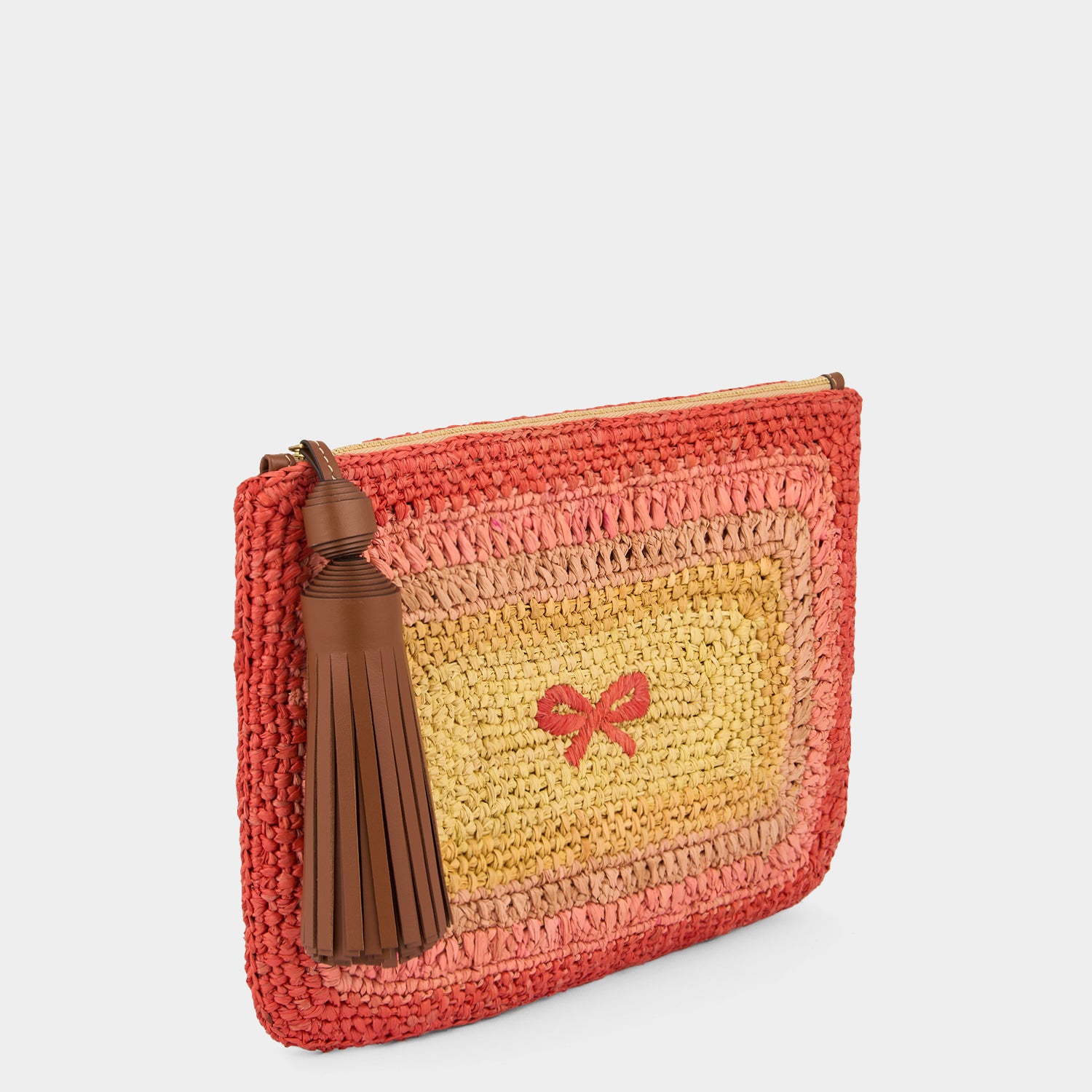 Raffia Tassel Bow Clutch -

          
            Raffia in Orange/Multi -
          

          Anya Hindmarch UK
