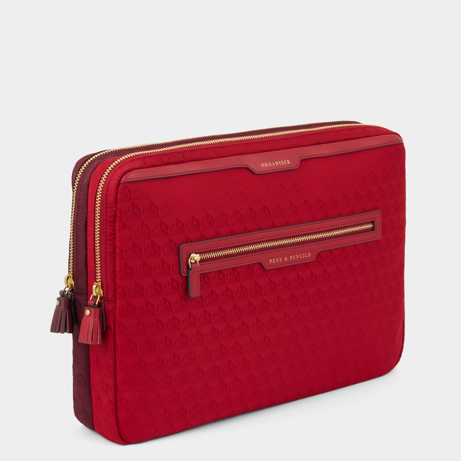 Double Laptop Organiser Case -

          
            Jacquard Nylon in Red/Medium Red -
          

          Anya Hindmarch UK
