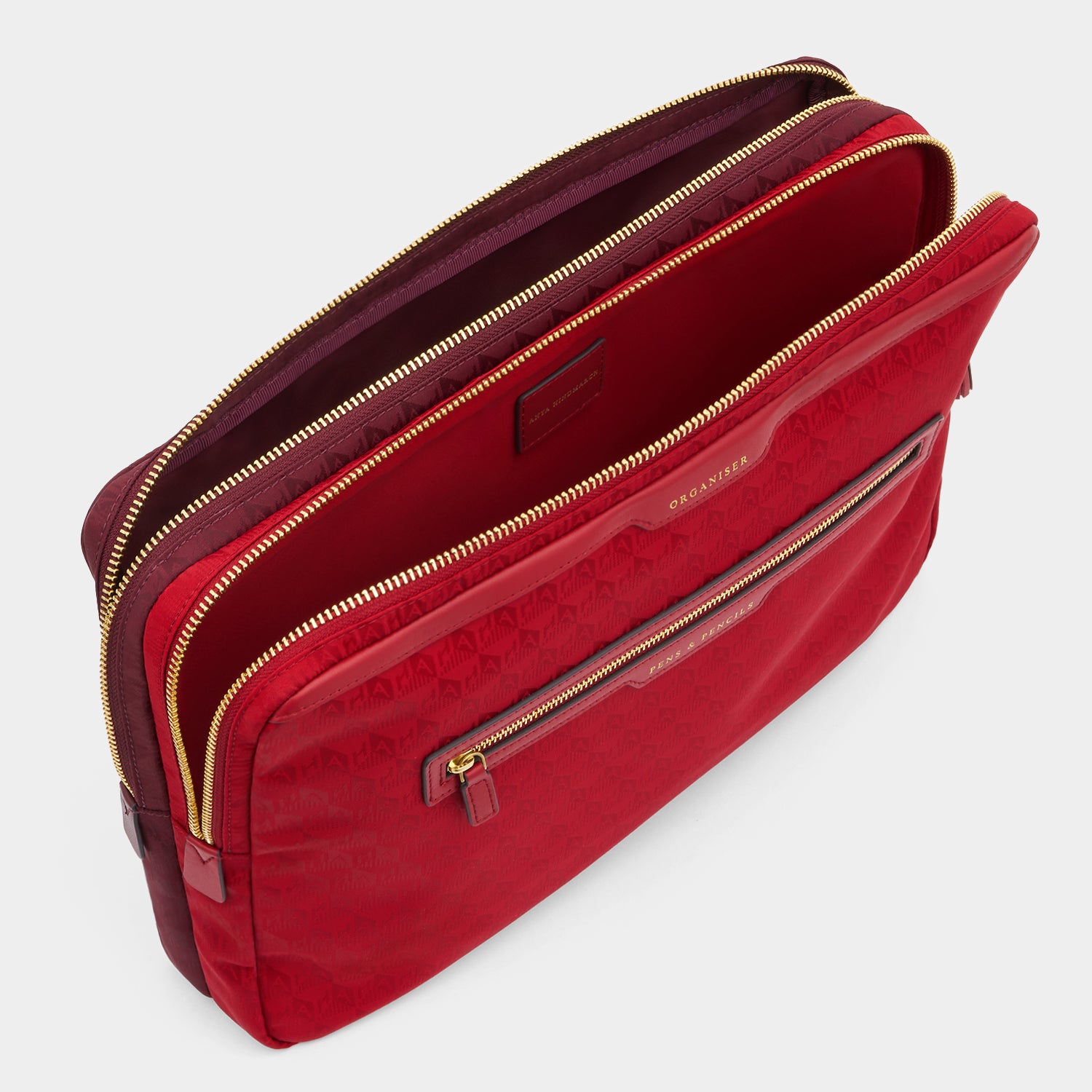 Double Laptop Organiser Case -

          
            Jacquard Nylon in Red/Medium Red -
          

          Anya Hindmarch UK
